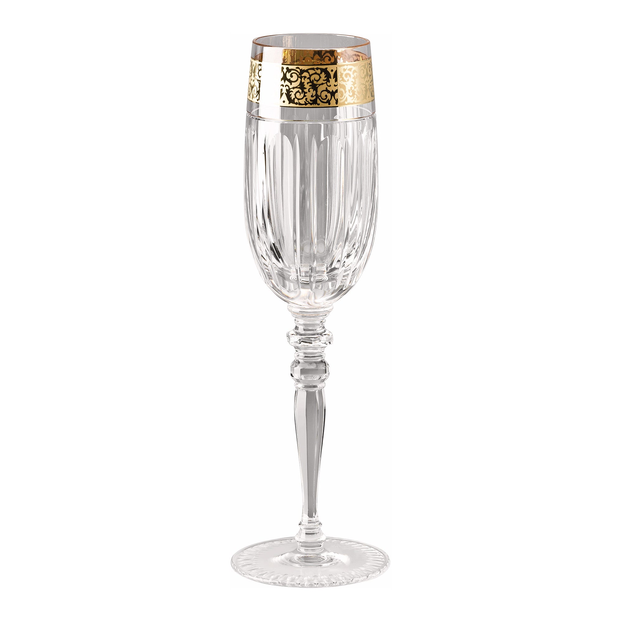 Set of 6 champagne glasses, 6 oz, Prestige Gala Clear - VERSACE