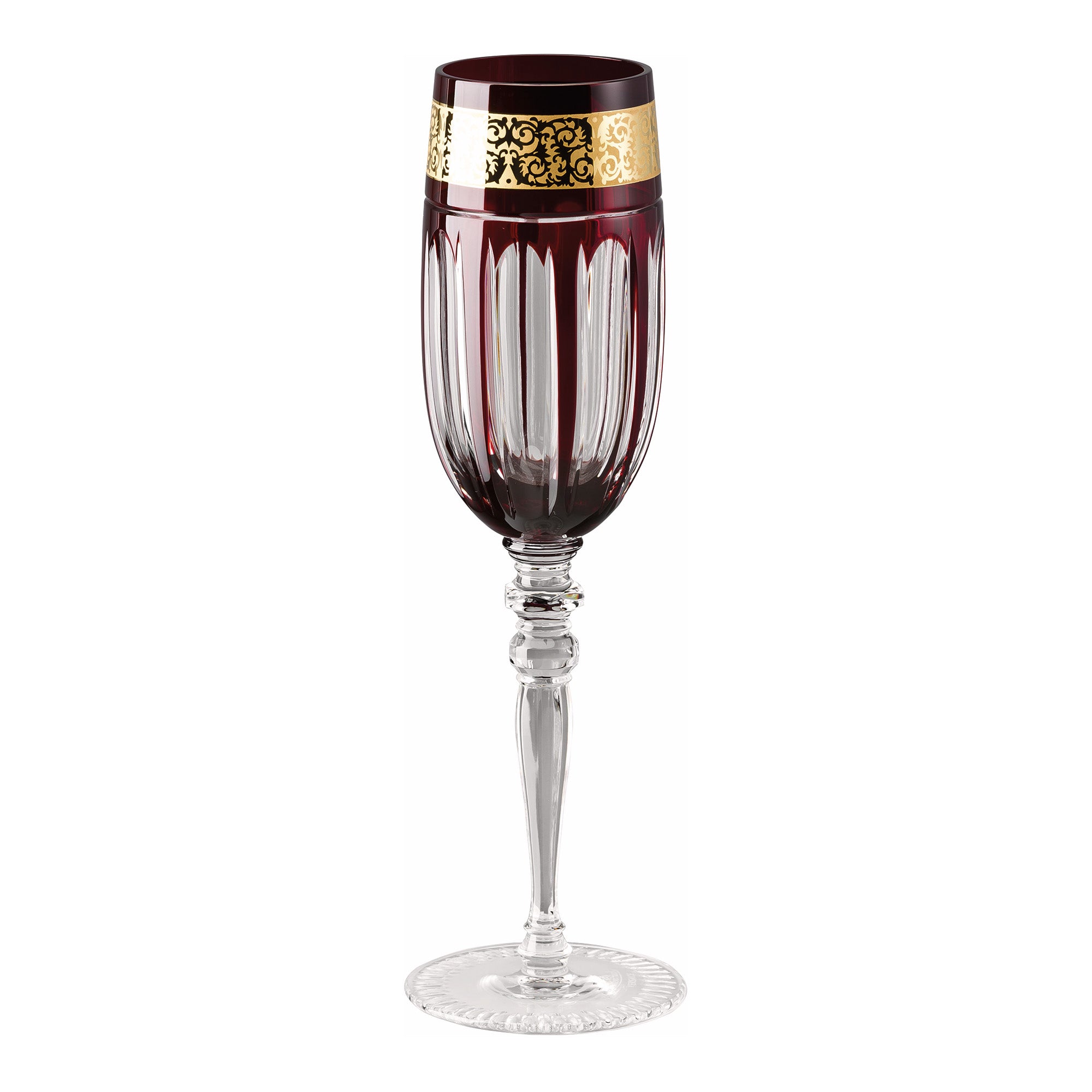 Set of 6 champagne glasses, 6 oz, Prestige Gala Red - VERSACE