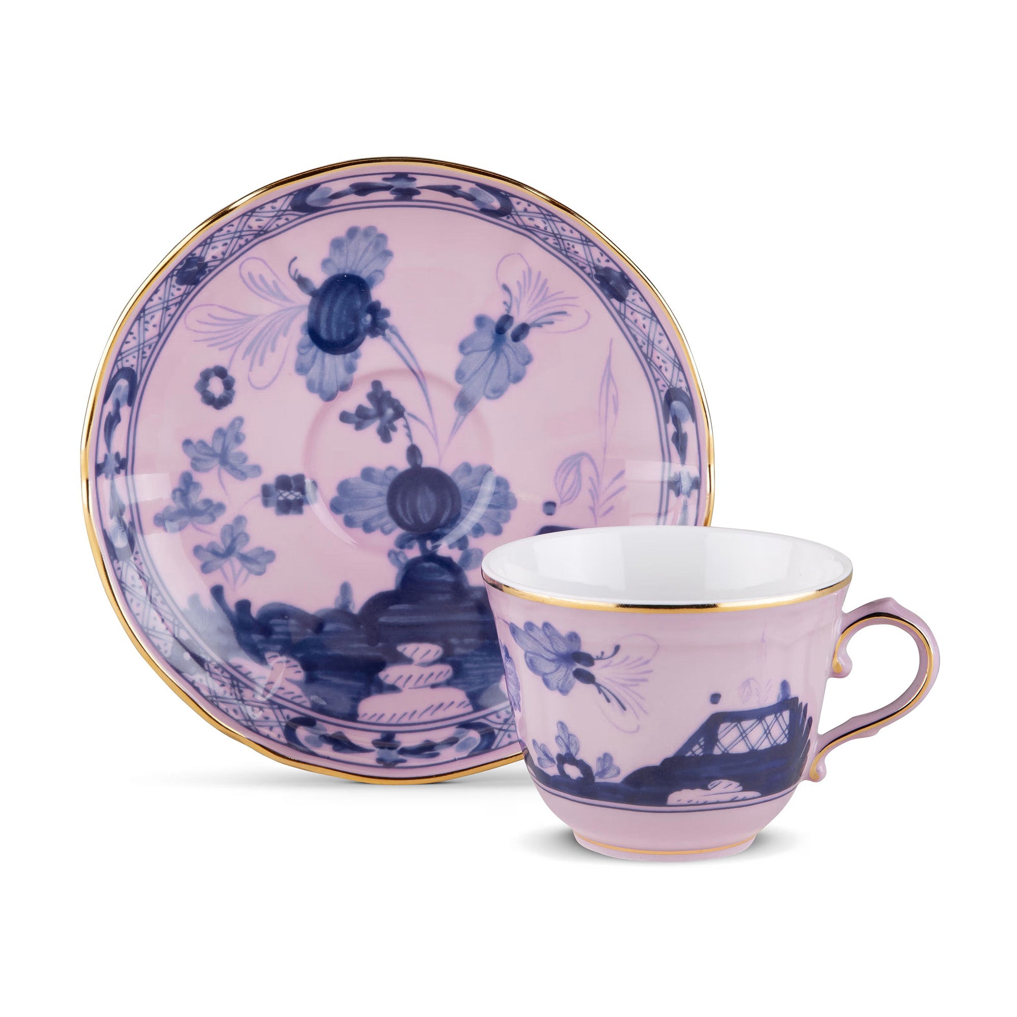 Coffee cup and saucer, 4 oz, Oriente Italiano Azalea - GINORI 1735