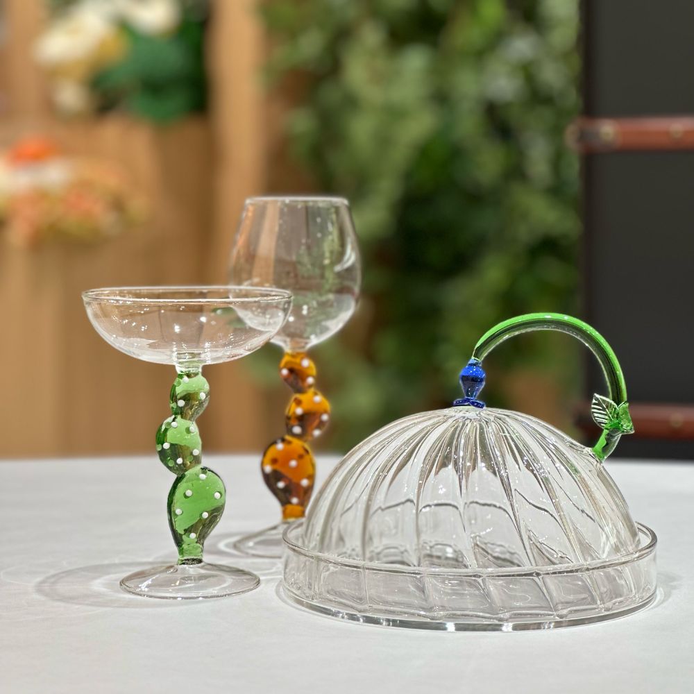 Glass Cloche with Blue Flower, Botanica by Alessandra Baldereschi - ICHENDORF