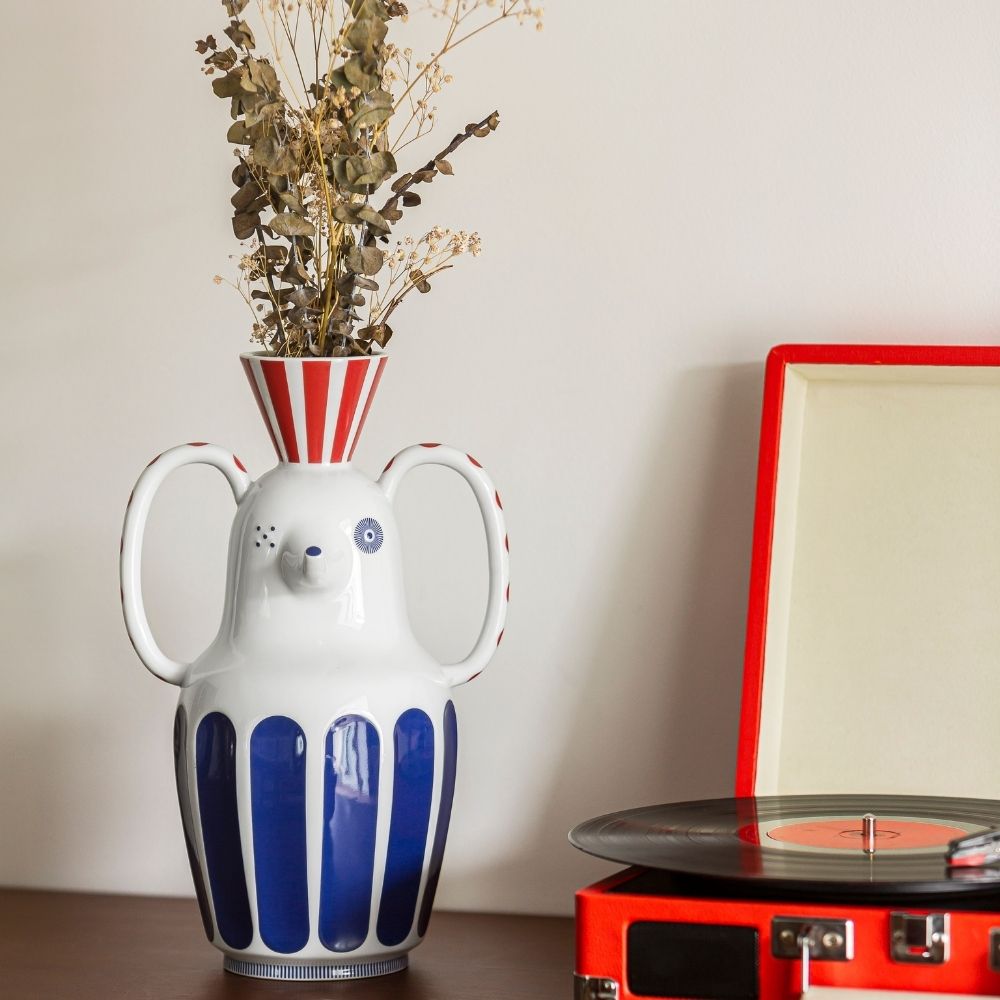Elephant vase in porcelain, Folkifunki by Jaime Hayon - VISTA ALEGRE
