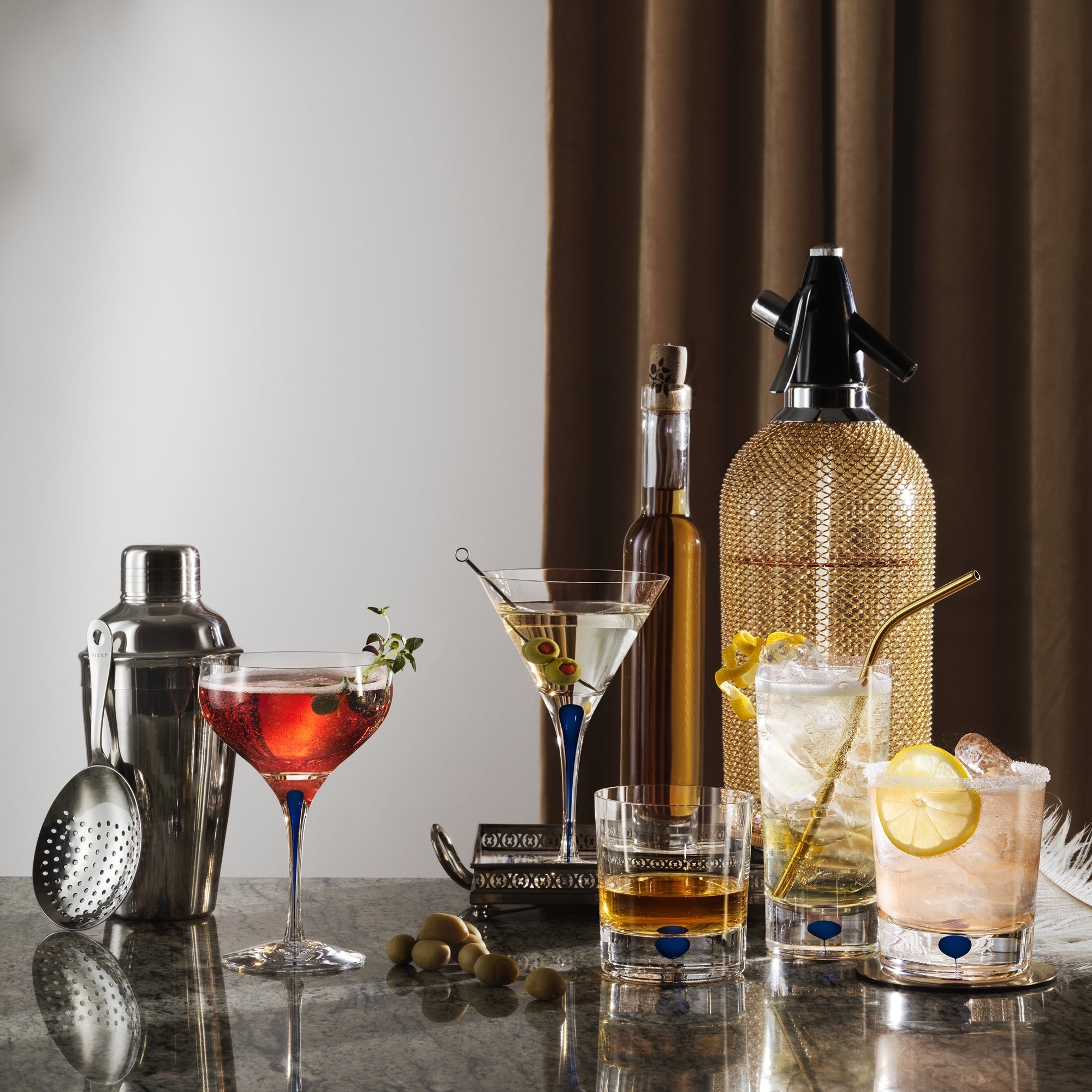 Double Old Fashioned whisky glass, Intermezzo Blue by Erika Lagerbielke - ORREFORS