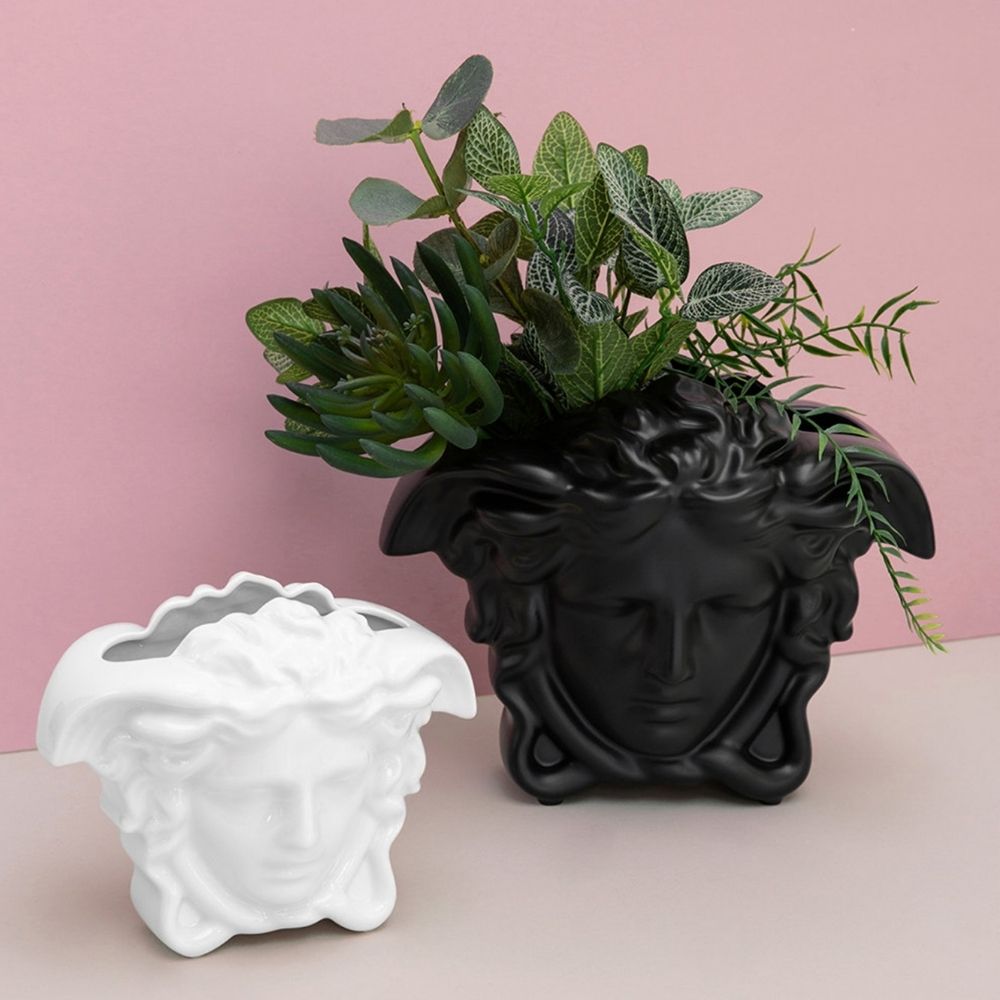 Porcelain vase, 8.3 inches, Medusa Grande Black - VERSACE
