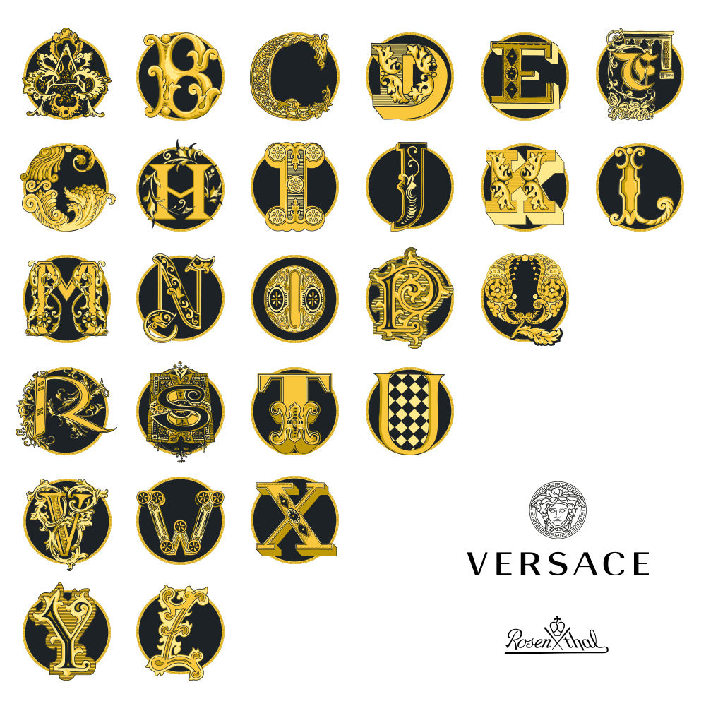 Bread and butter plate, Virtus Alphabet O - VERSACE