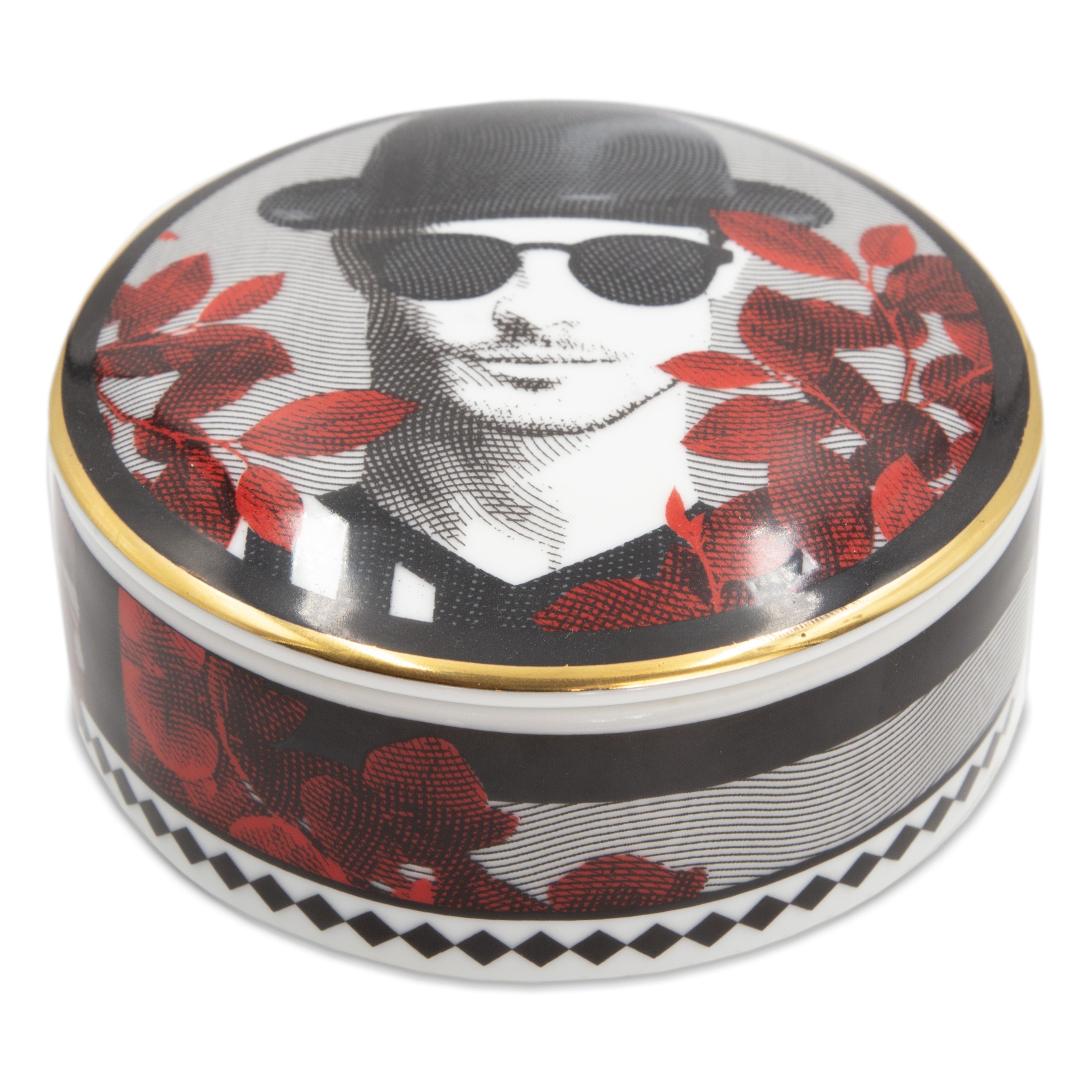 Porcelain box, 5.1 inches, The inseparables Mr White - BACI MILANO