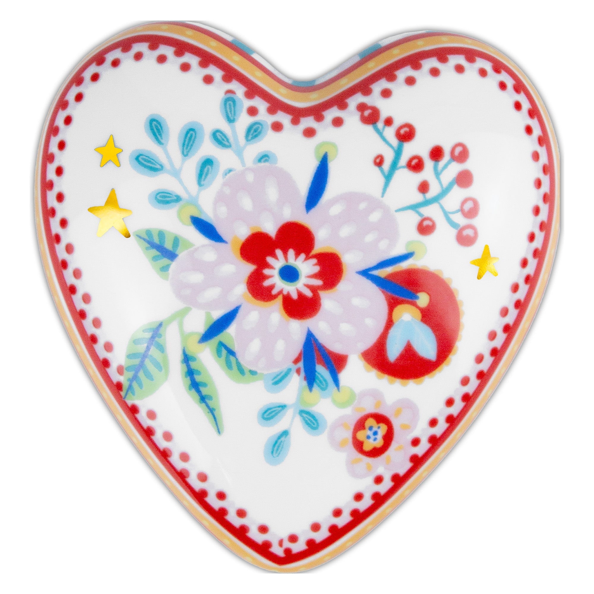 Heart decoration made of porcelain, 4.7 inches, Mamma Mia Flower - BACI MILANO