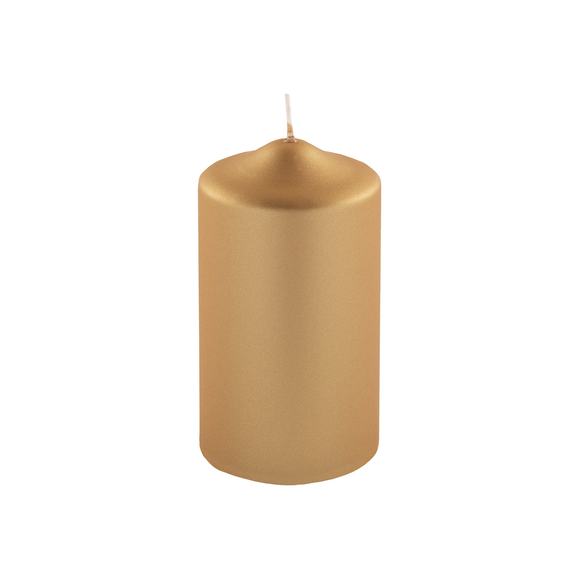 Decorative pillar candle, metallic gold, 5.9 in - SIMONA'S COLLECTION