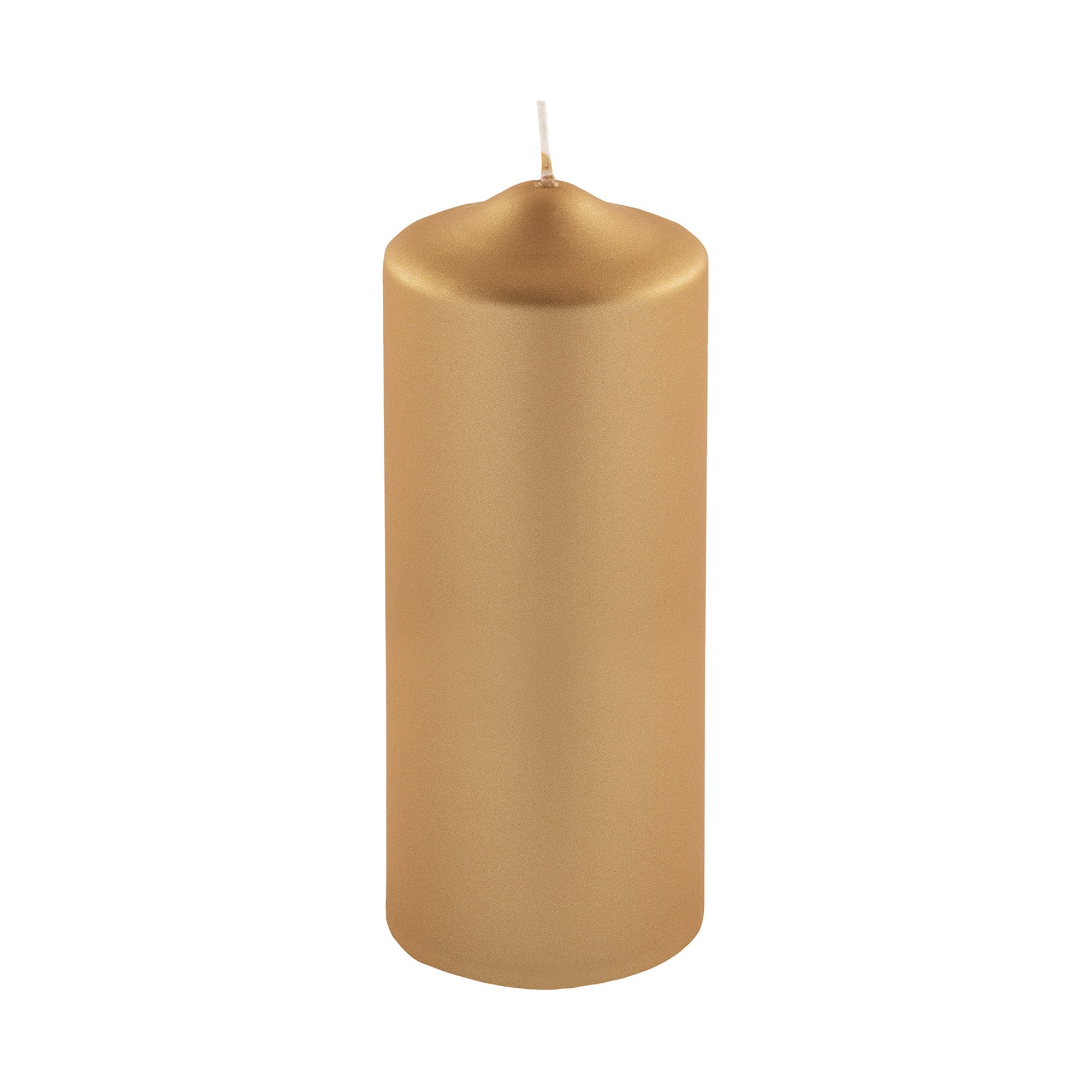 Decorative pillar candle, metallic gold, 7.9 in - SIMONA'S COLLECTION