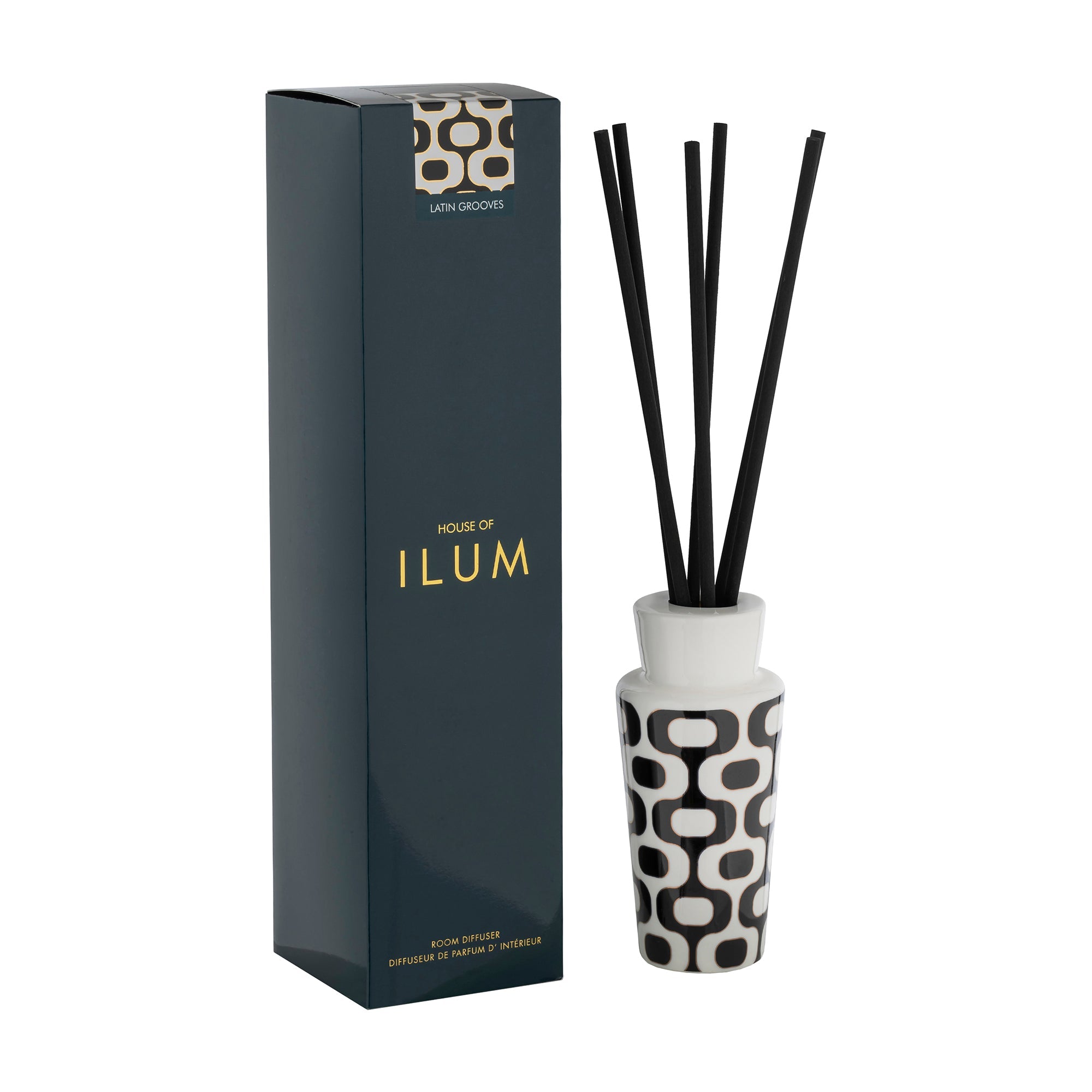 Fragrance diffuser with sticks, Latin Grooves, 8.45 fl oz, Ilum - MAX BENJAMIN