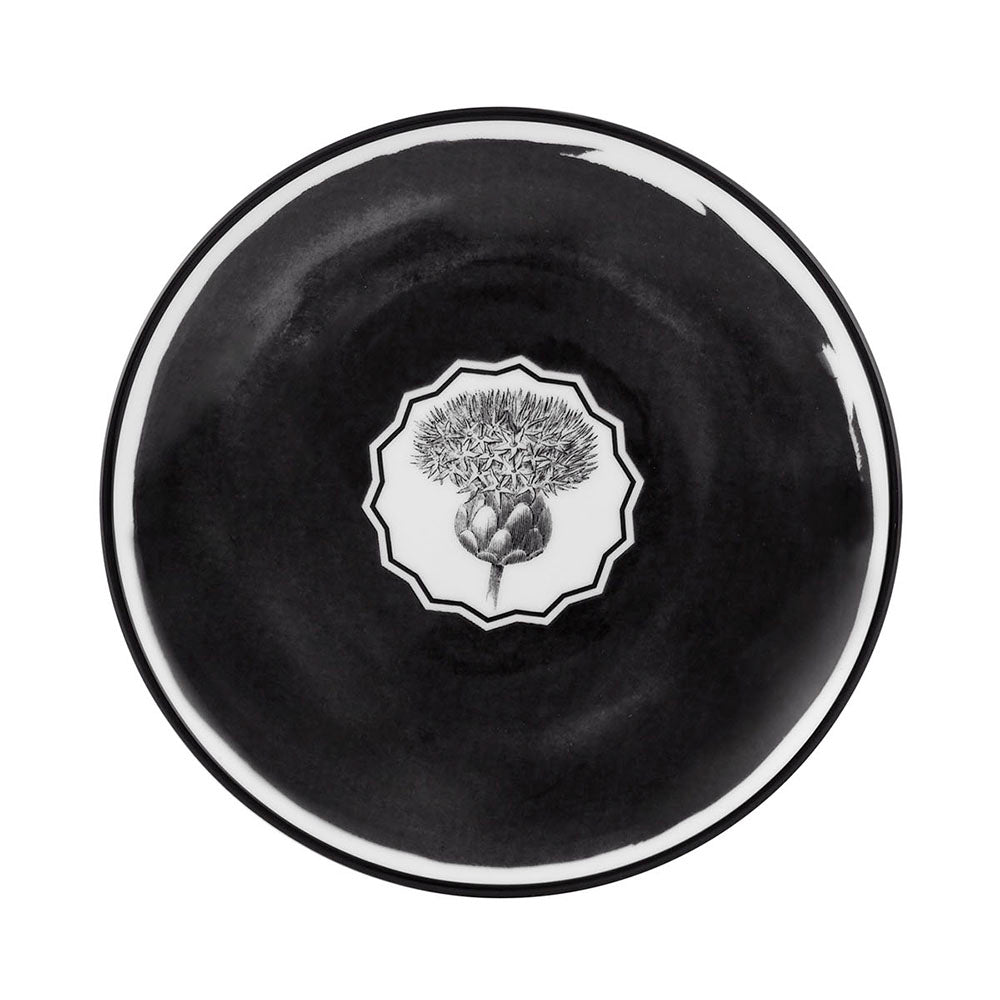 Bread and butter plate, black, 6.3 inches, Herbariae - CHRISTIAN LACROIX