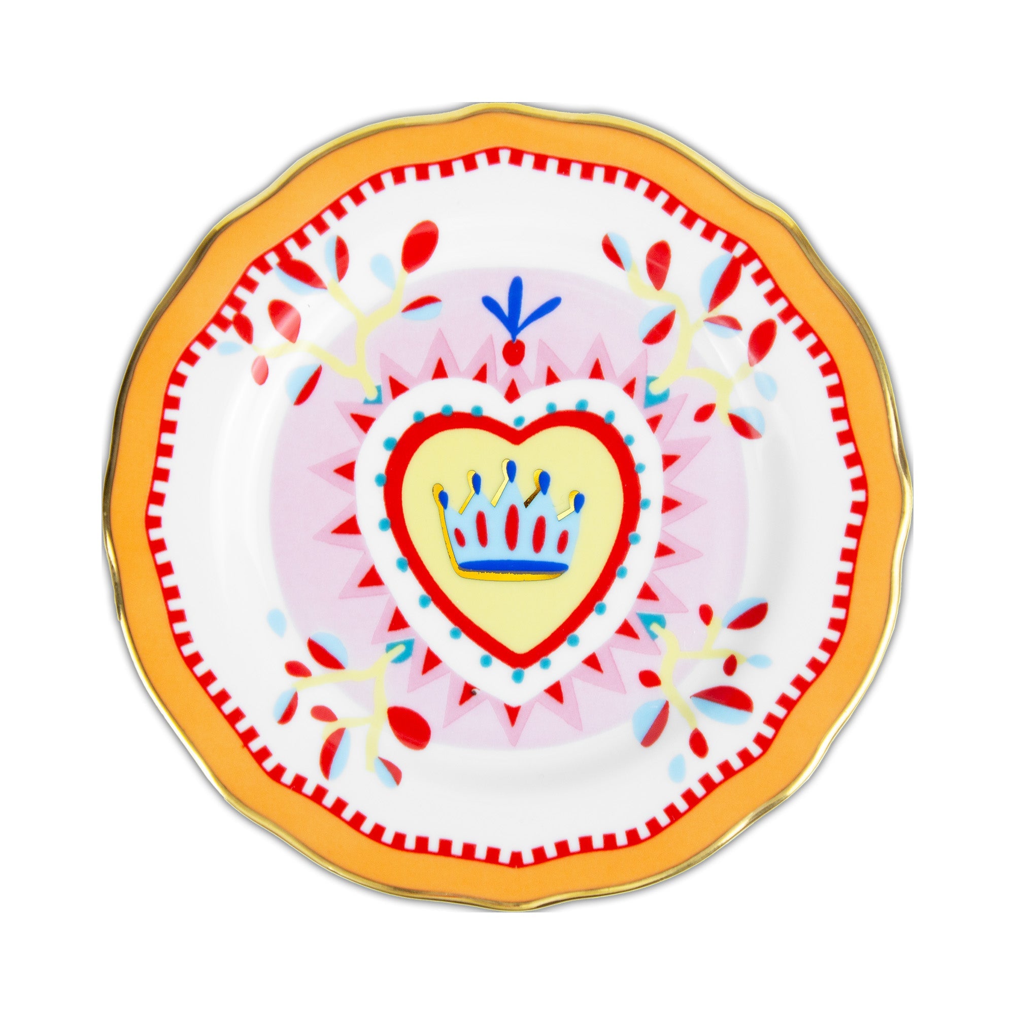 Bread and butter plate, porcelain, 6.3 inches, Mamma Mia Heart - BACI MILANO