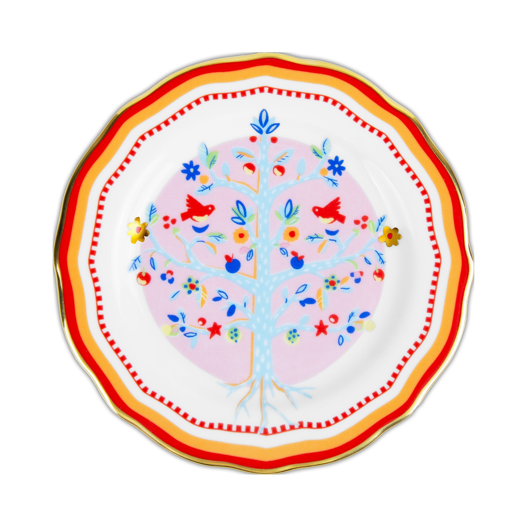 Bread and butter plate, porcelain, 6.3 inches, Mamma Mia Tree of Life - BACI MILANO