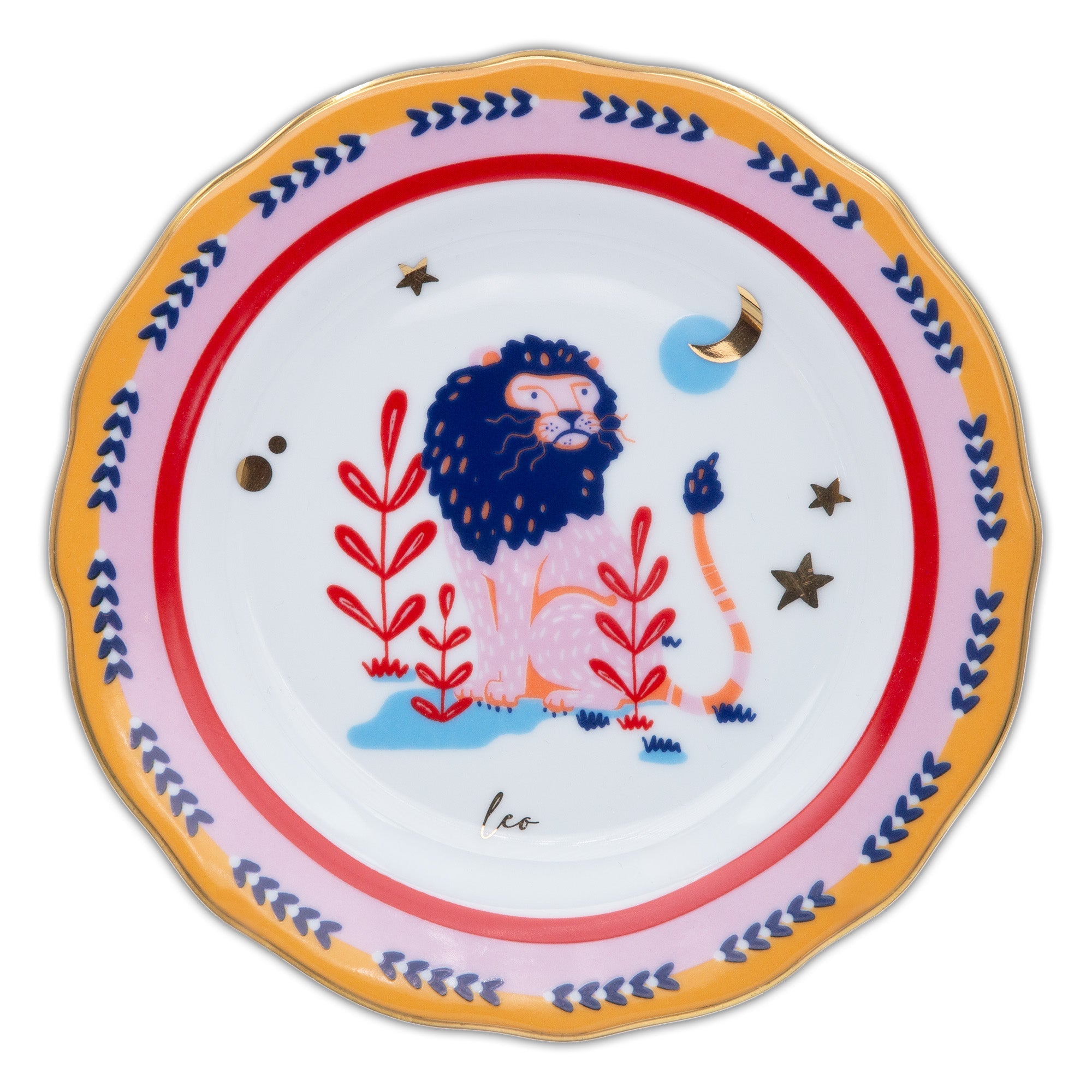 Bread and butter plate, porcelain, 6.3 inches, Zodiac Vibe Leo - BACI MILANO