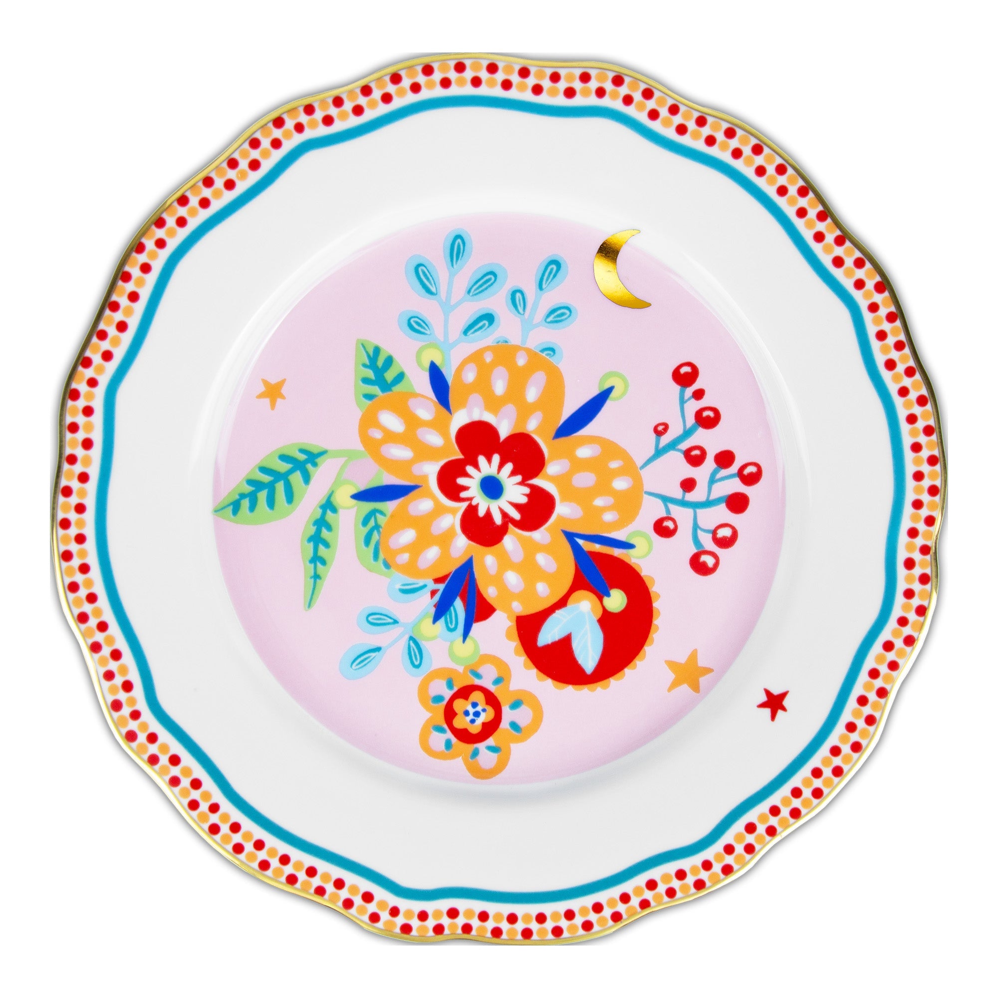 Dinner plate, porcelain, 11 inches, Mamma Mia Flower - BACI MILANO