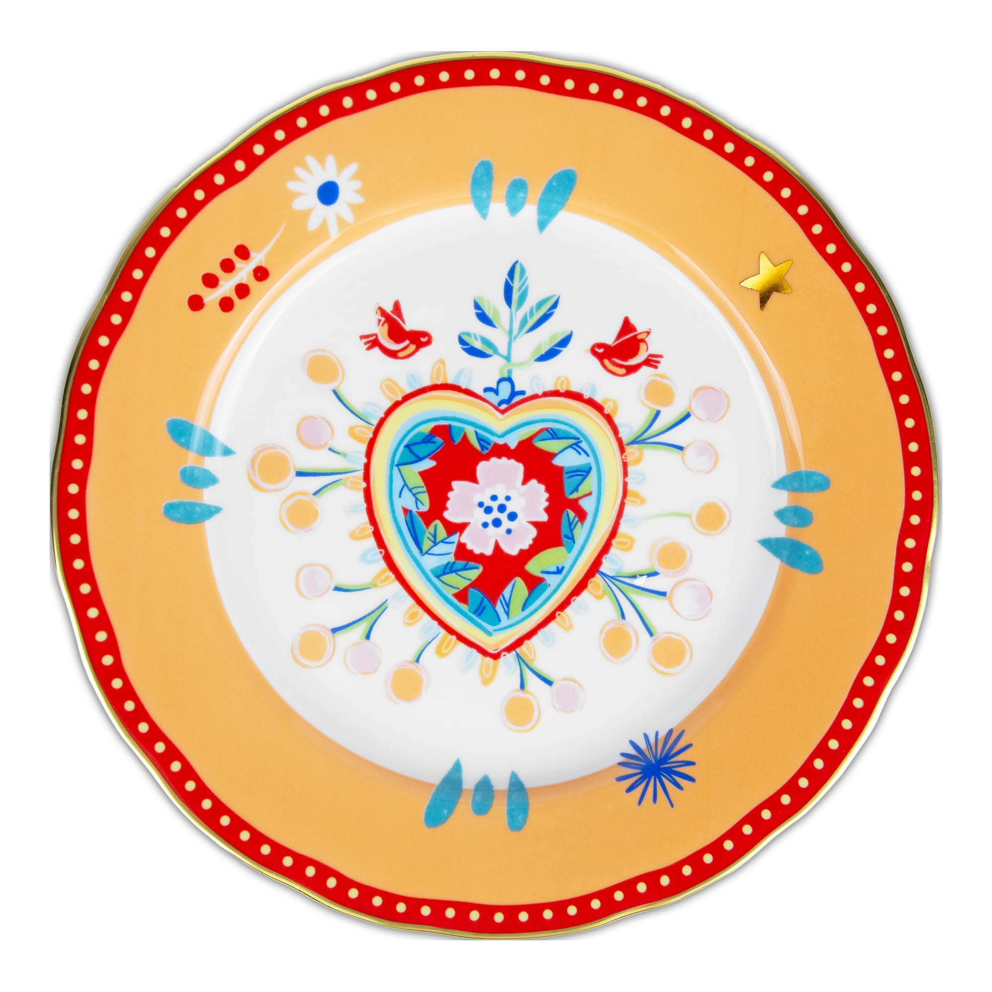 Dinner plate, porcelain, 11 inches, Mamma Mia Heart - BACI MILANO