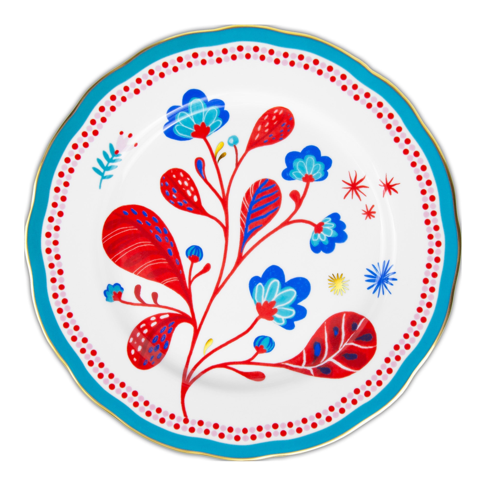 Dinner plate, porcelain, 11 inches, Mamma Mia Leaves - BACI MILANO