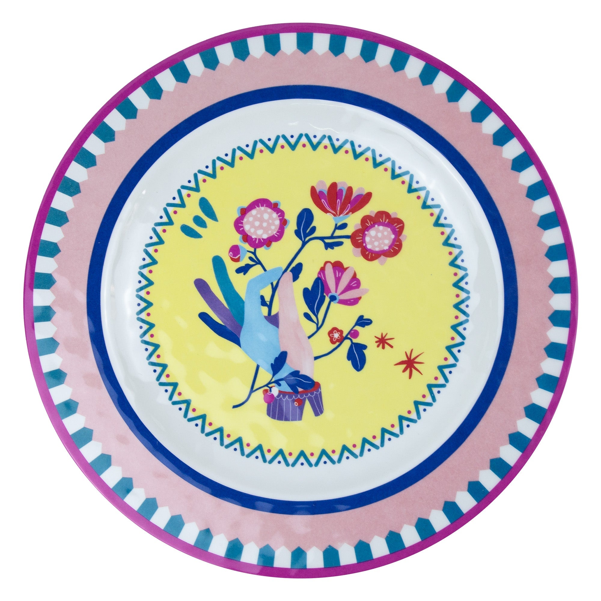 Dinner plate, melamine, 11 inches, Mamma Mia Flowers - BACIMILANO