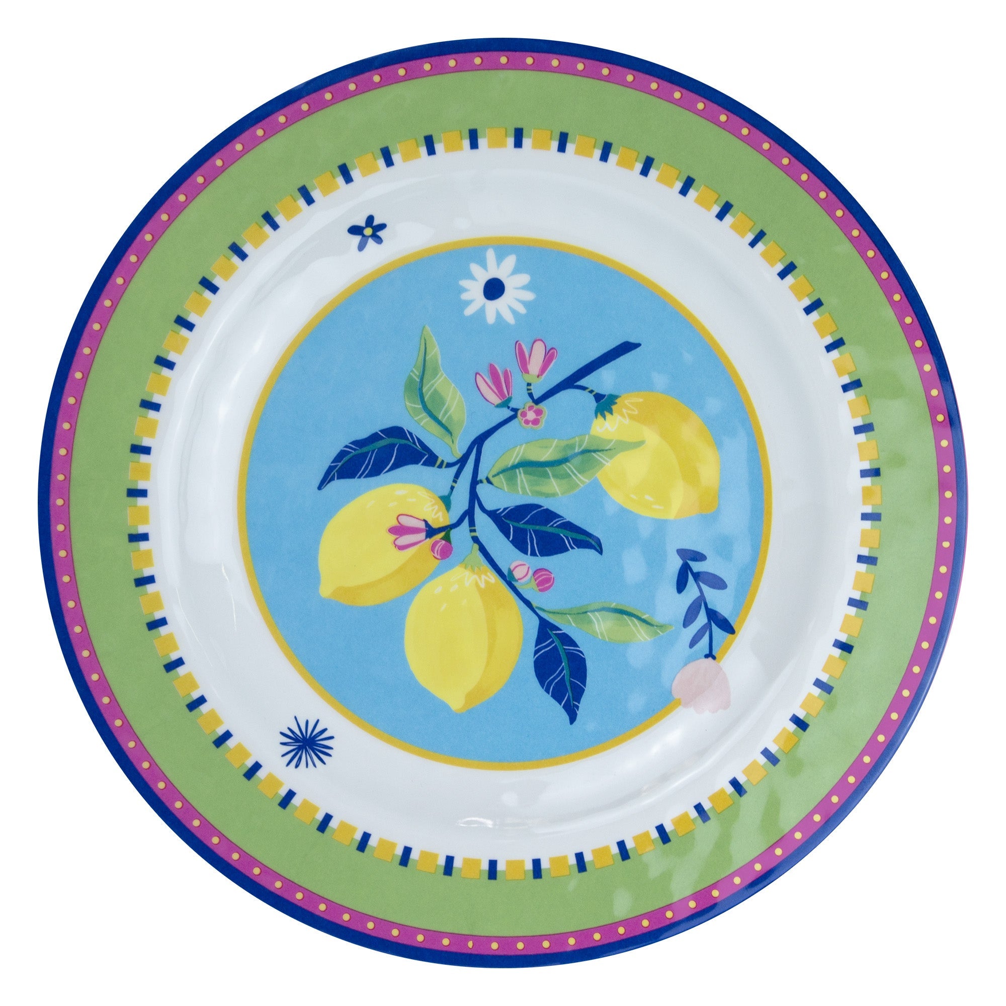 Dinner plate, melamine, 11 inches, Mamma Mia Lemon - BACIMILANO