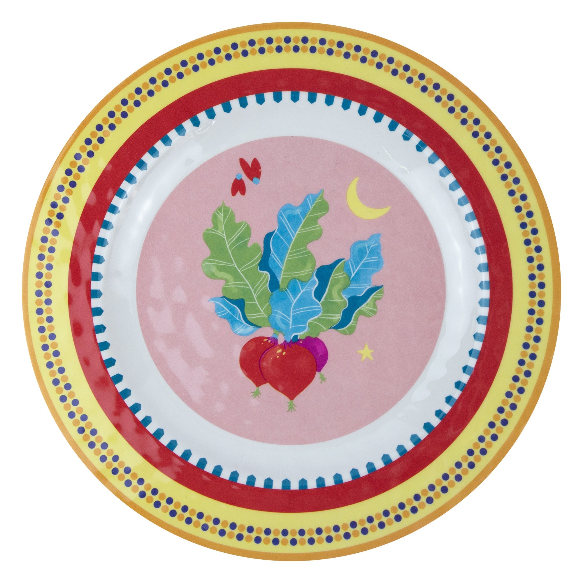 Dinner plate, melamine, 11 inches, Mamma Mia Radish - BACIMILANO