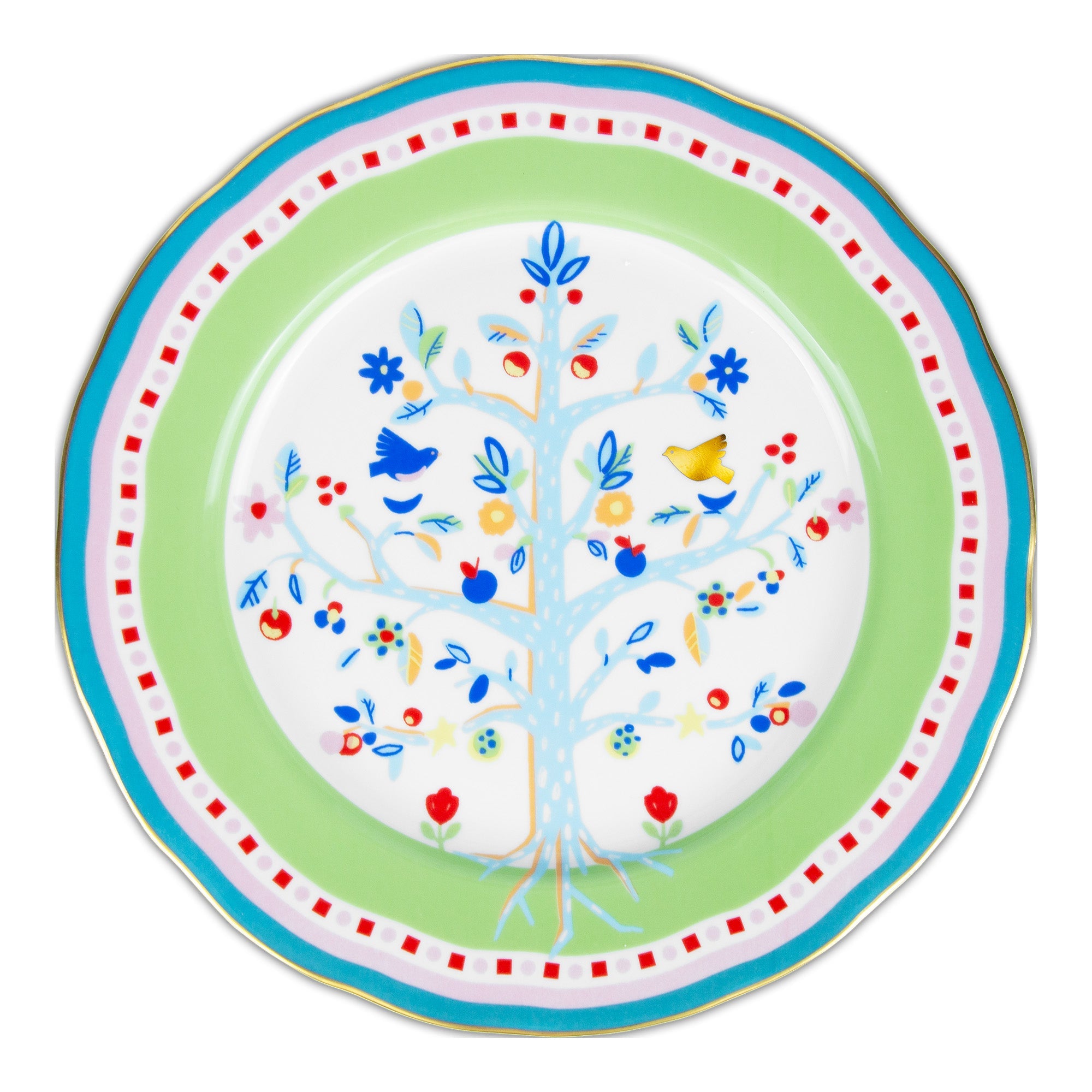 Dinner plate, porcelain, 11 inches, Mamma Mia Tree of Life - BACI MILANO