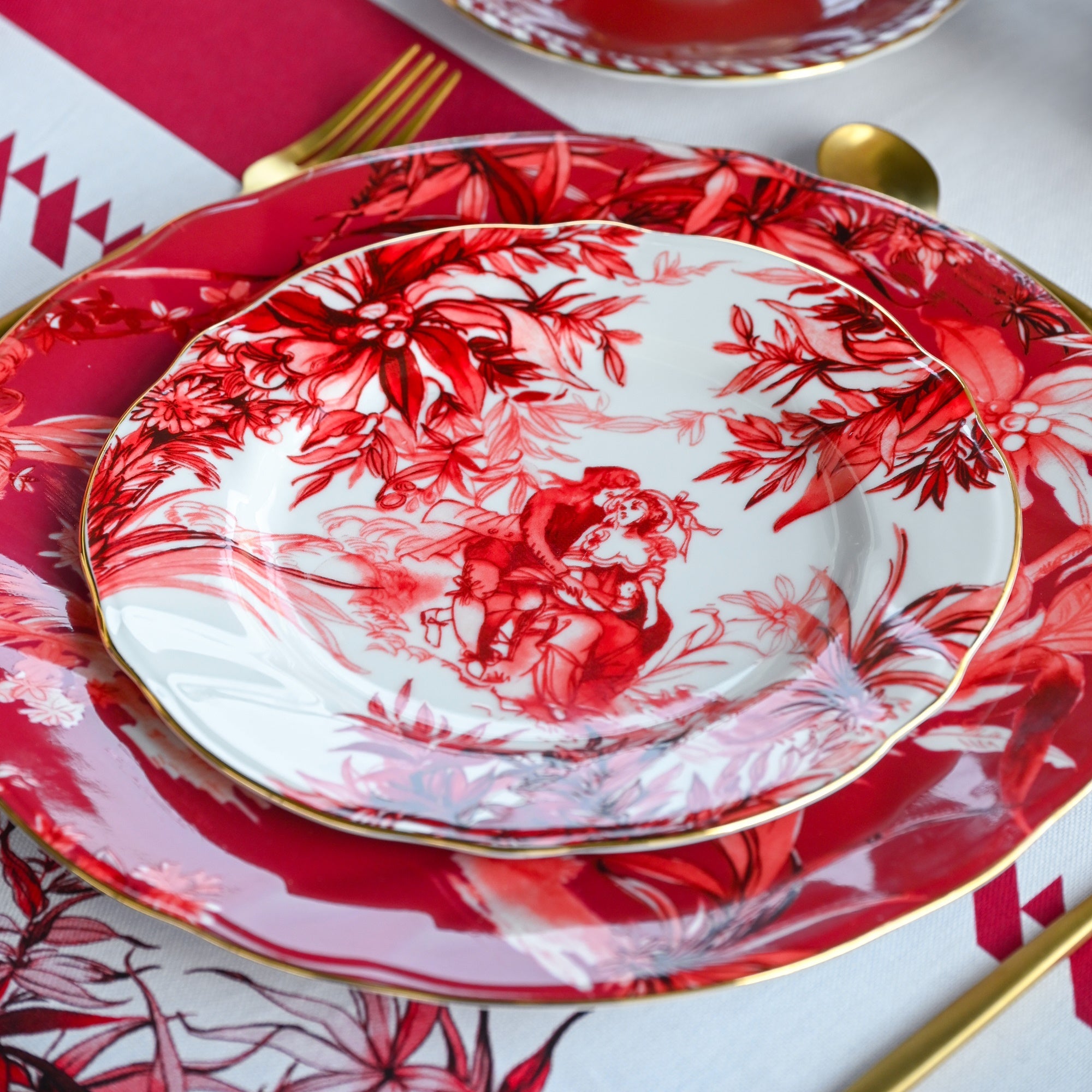 Dessert plate, porcelain, 7.7 inches, Le Rouge - BACI MILANO
