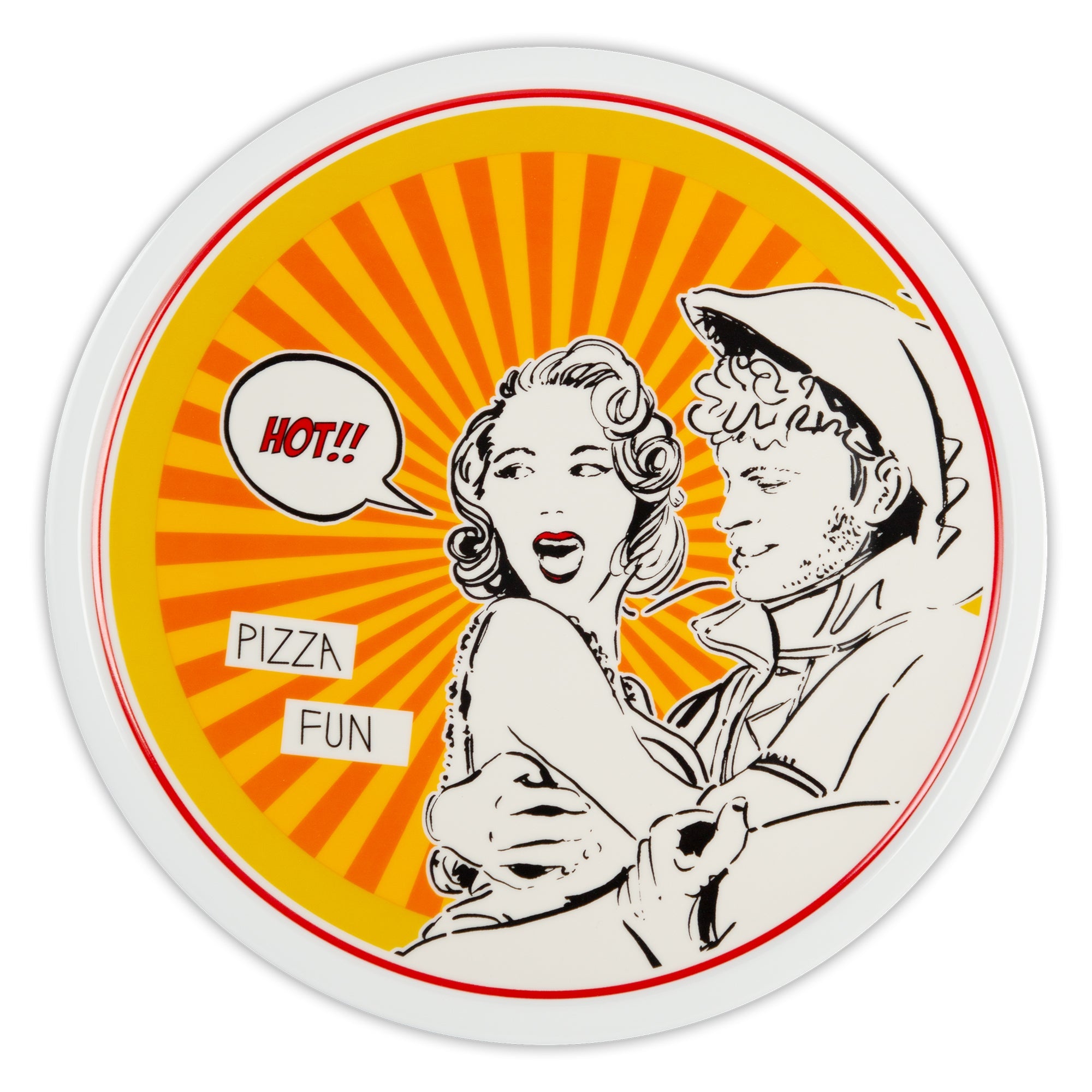 Pizza plate, 13.2 inches, orange, Gulp - BACI MILANO