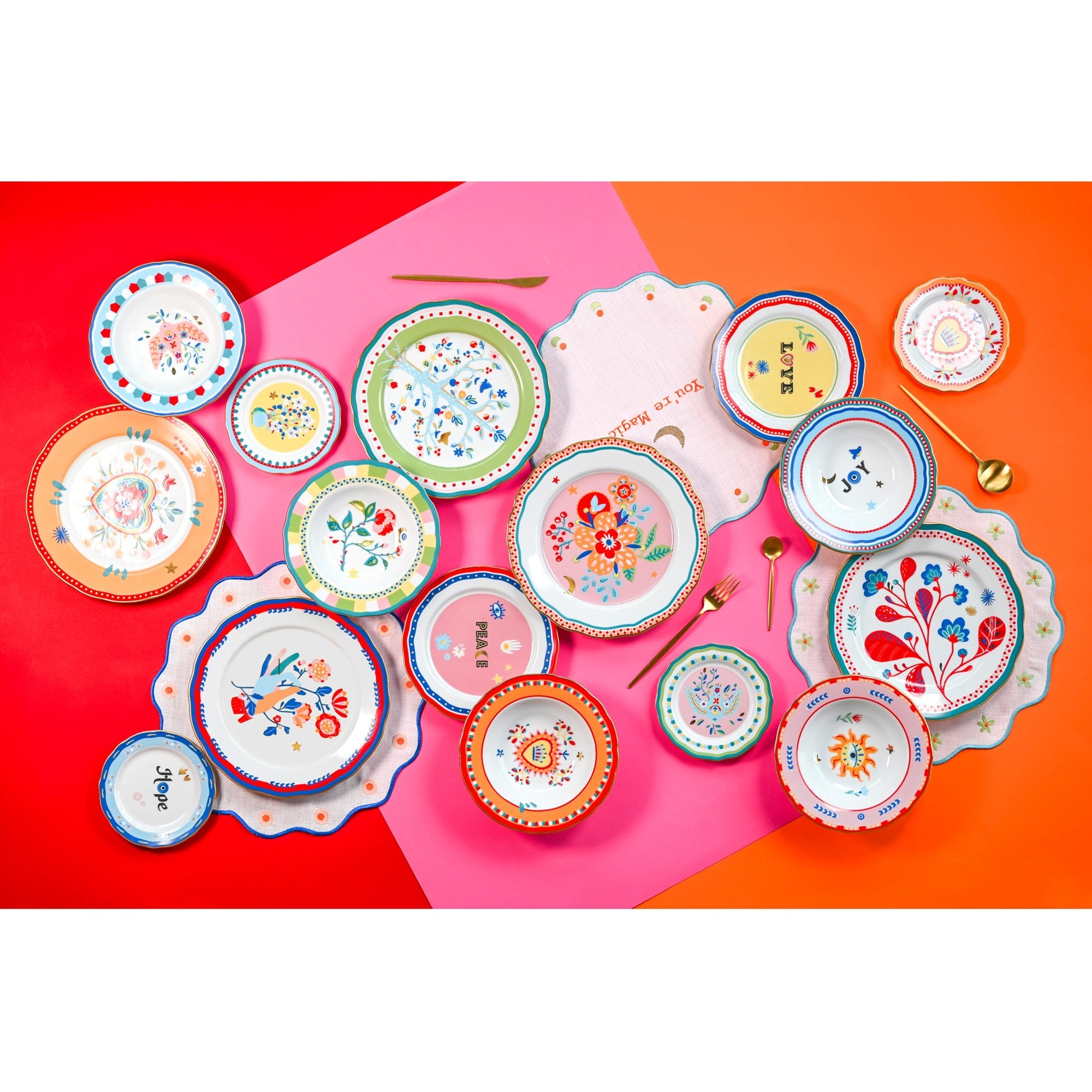 Bread and butter plate, porcelain, 6.3 inches, Mamma Mia Heart - BACI MILANO