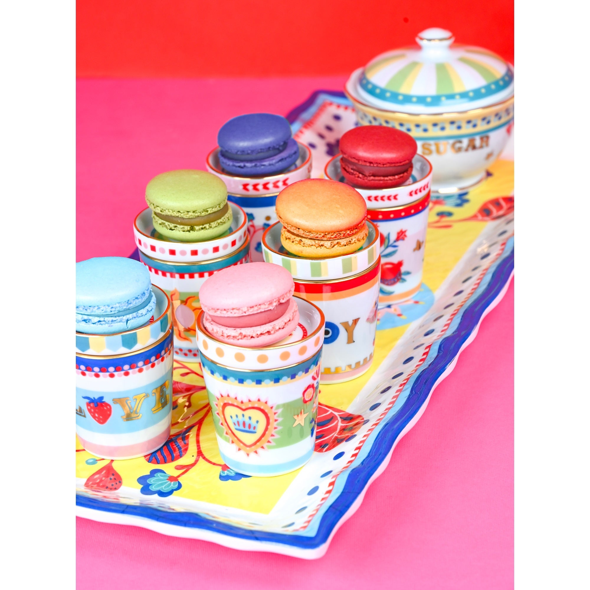 Espresso cup and saucer, porcelain, Mamma Mia Love - BACIMILANO