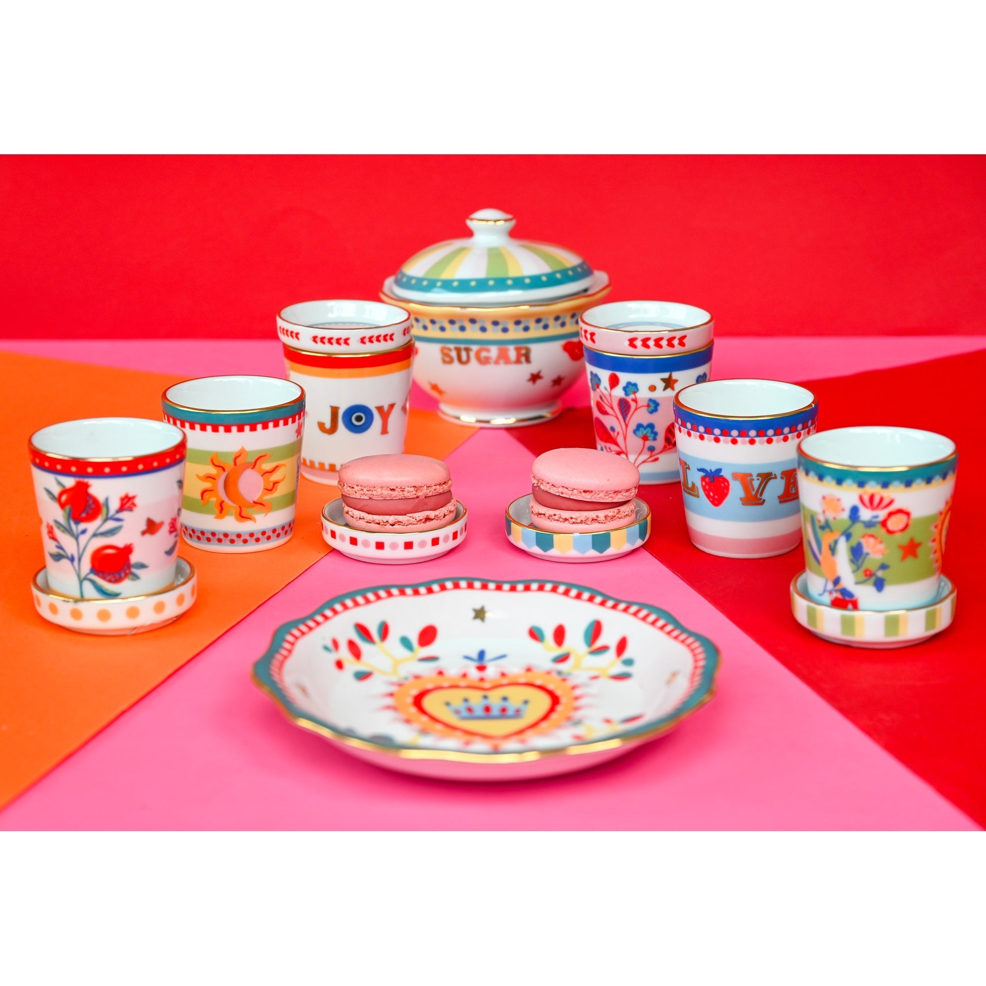 Espresso cup and saucer, porcelain, Mamma Mia Love - BACIMILANO