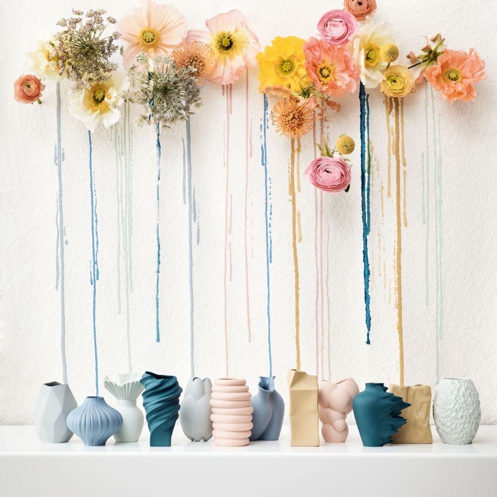 Yellow porcelain vase, 4.3 inches, Pacco Bello Fossil - ROSENTHAL