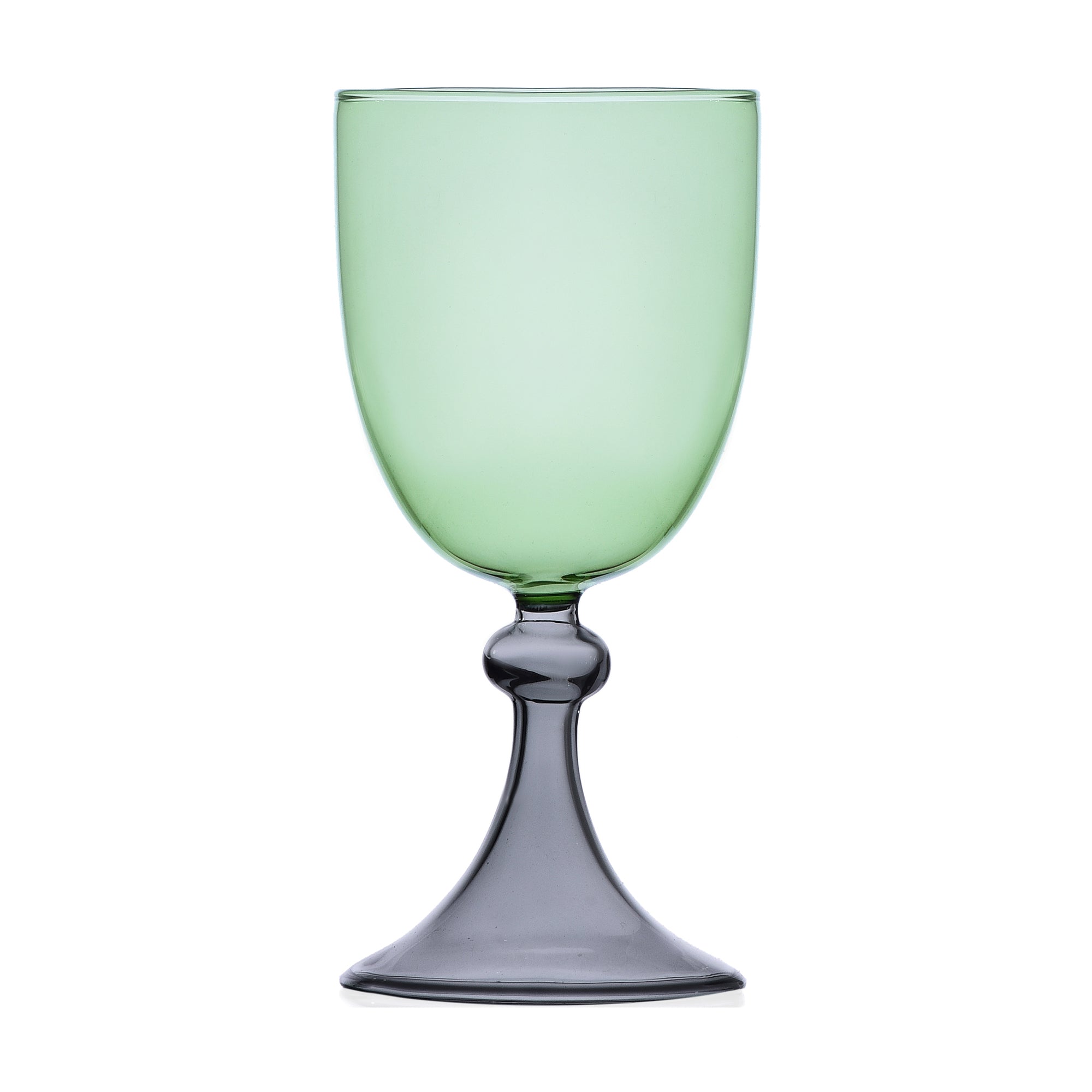 Stem glass, 6.7 inches, green/smoky, Tamigi - ICHENDORF