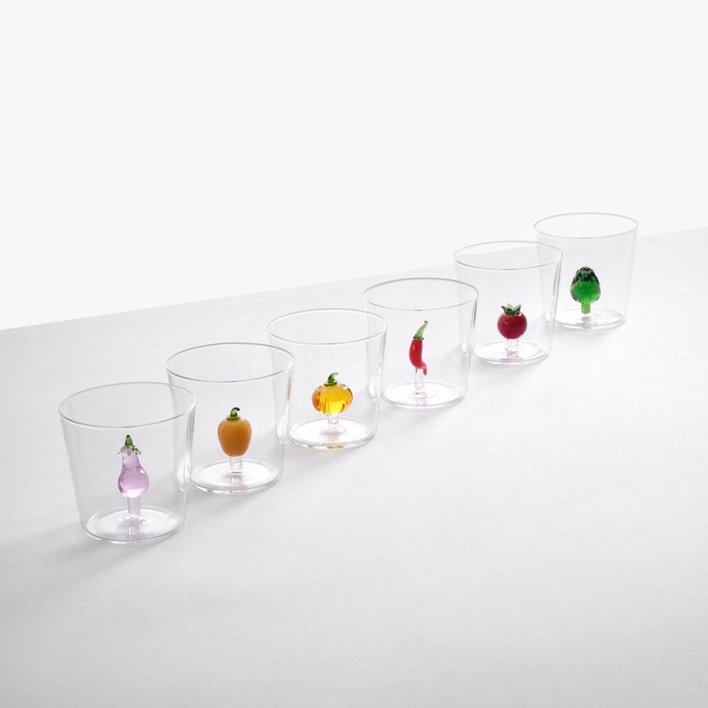Water glass, 3.1 inches, artichoke, Vegetables by Alessandra Baldereschi - ICHENDORF