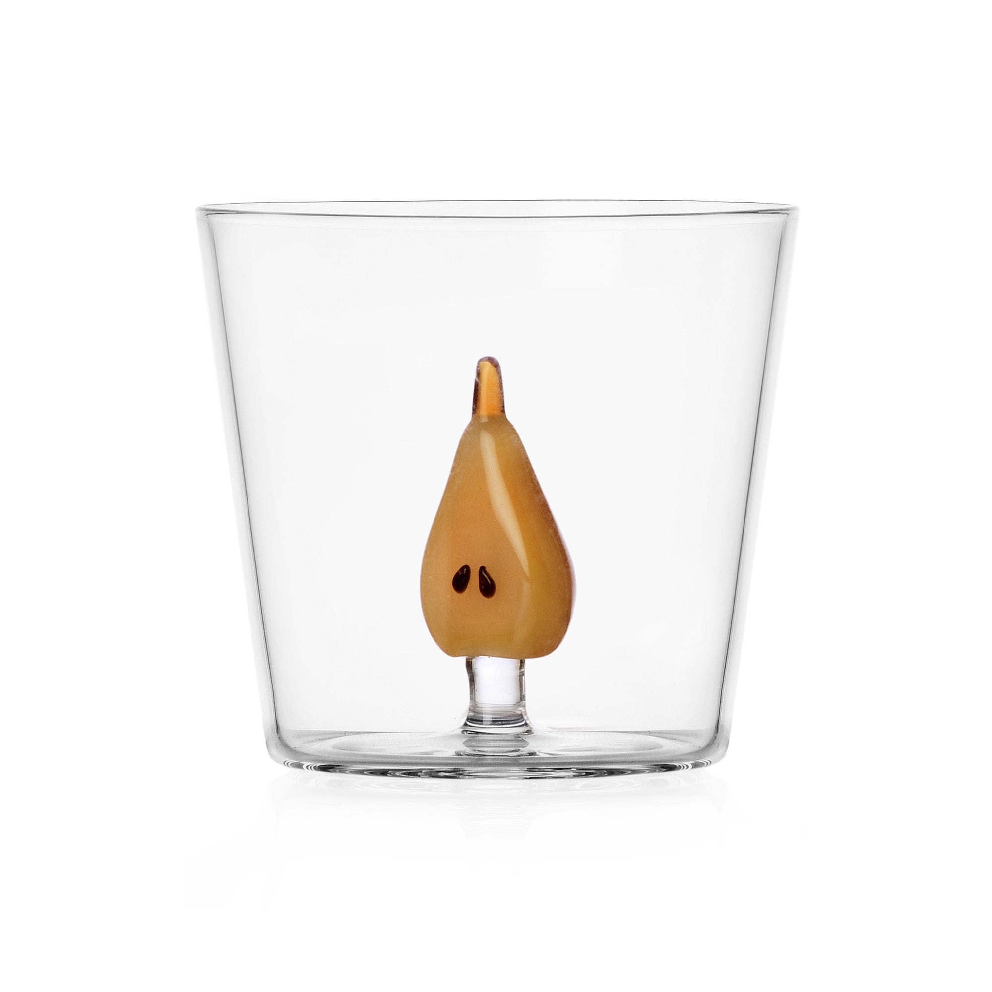 Water glass, 3.1 inches, half pear, Fruits and Flower by Alessandra Baldereschi - ICHENDORF