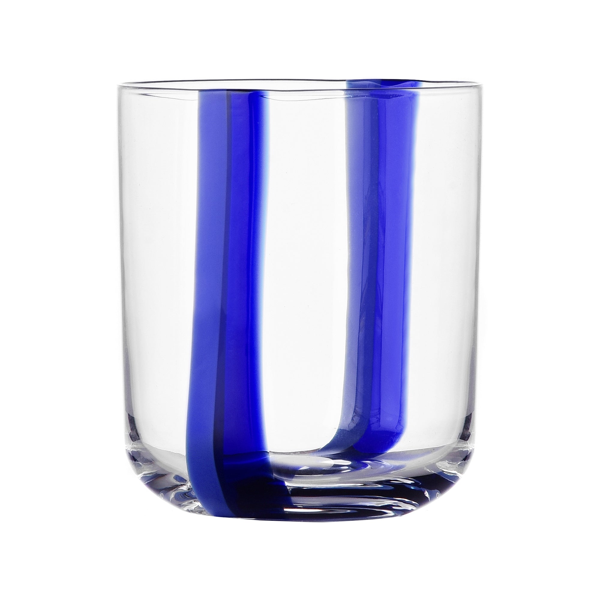 Water glass, 3.5 inches, blue U, Gesti by Margherita Rui - ICHENDORF