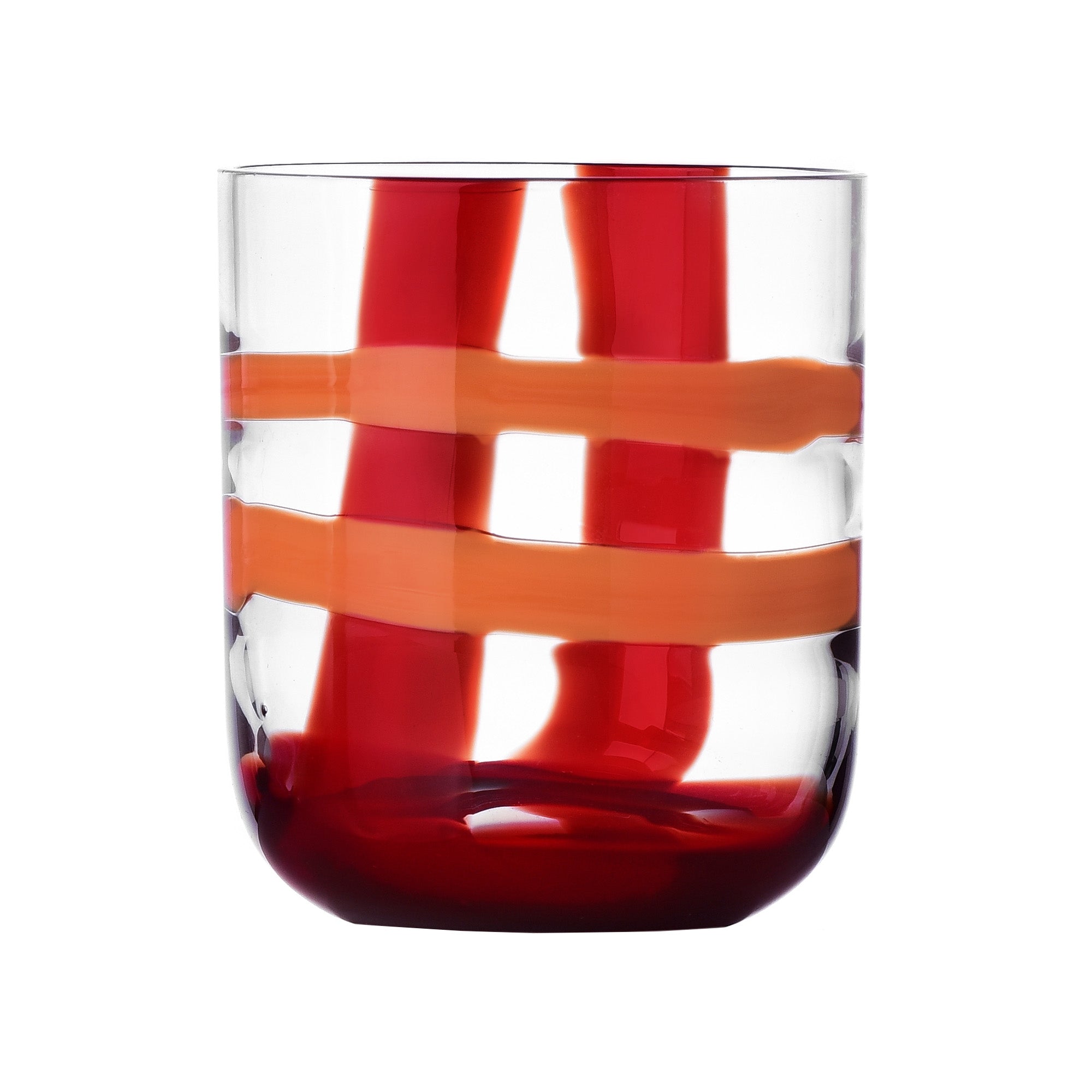 Water glass, 3.5 inches, burgundy/orange, Gesti by Margherita Rui - ICHENDORF