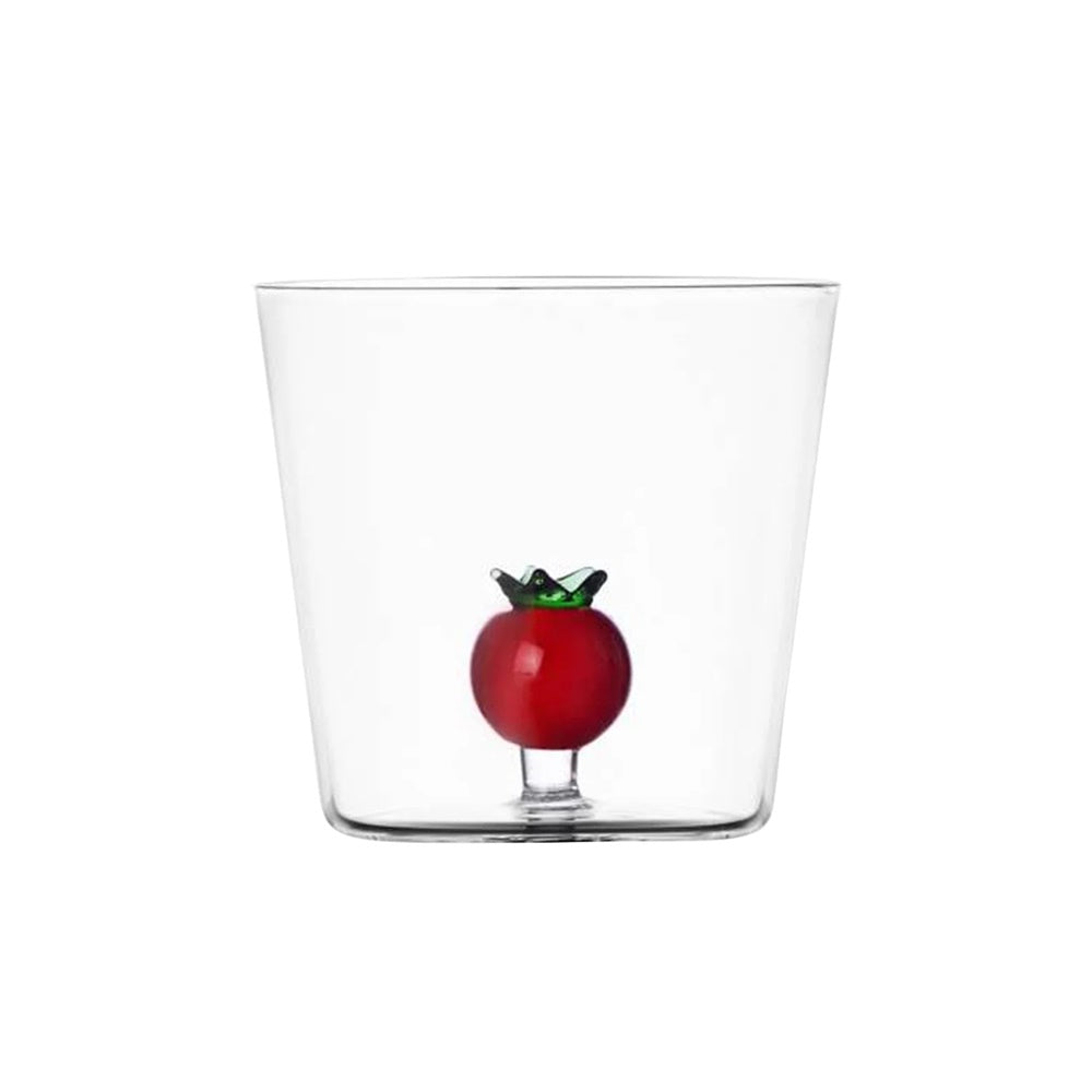 Water glass, 3.15 inches, tomato, Vegetables by Alessandra Baldereschi - ICHENDORF