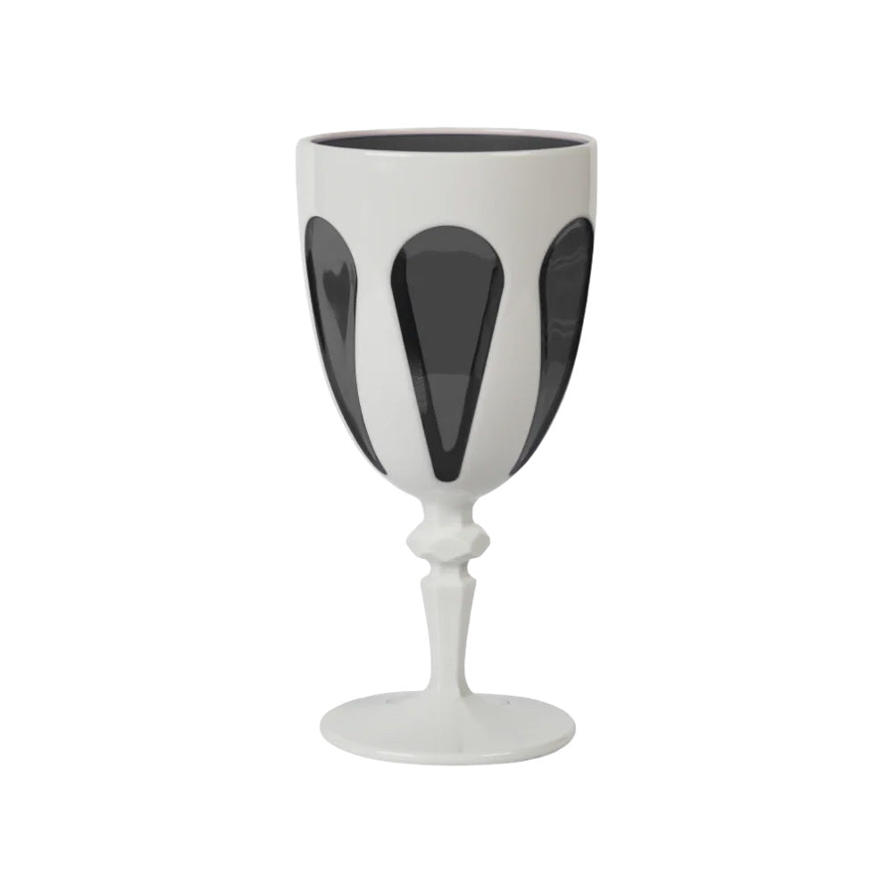 Wine glass, white/gray acrylic, Aqua - BACI MILANO