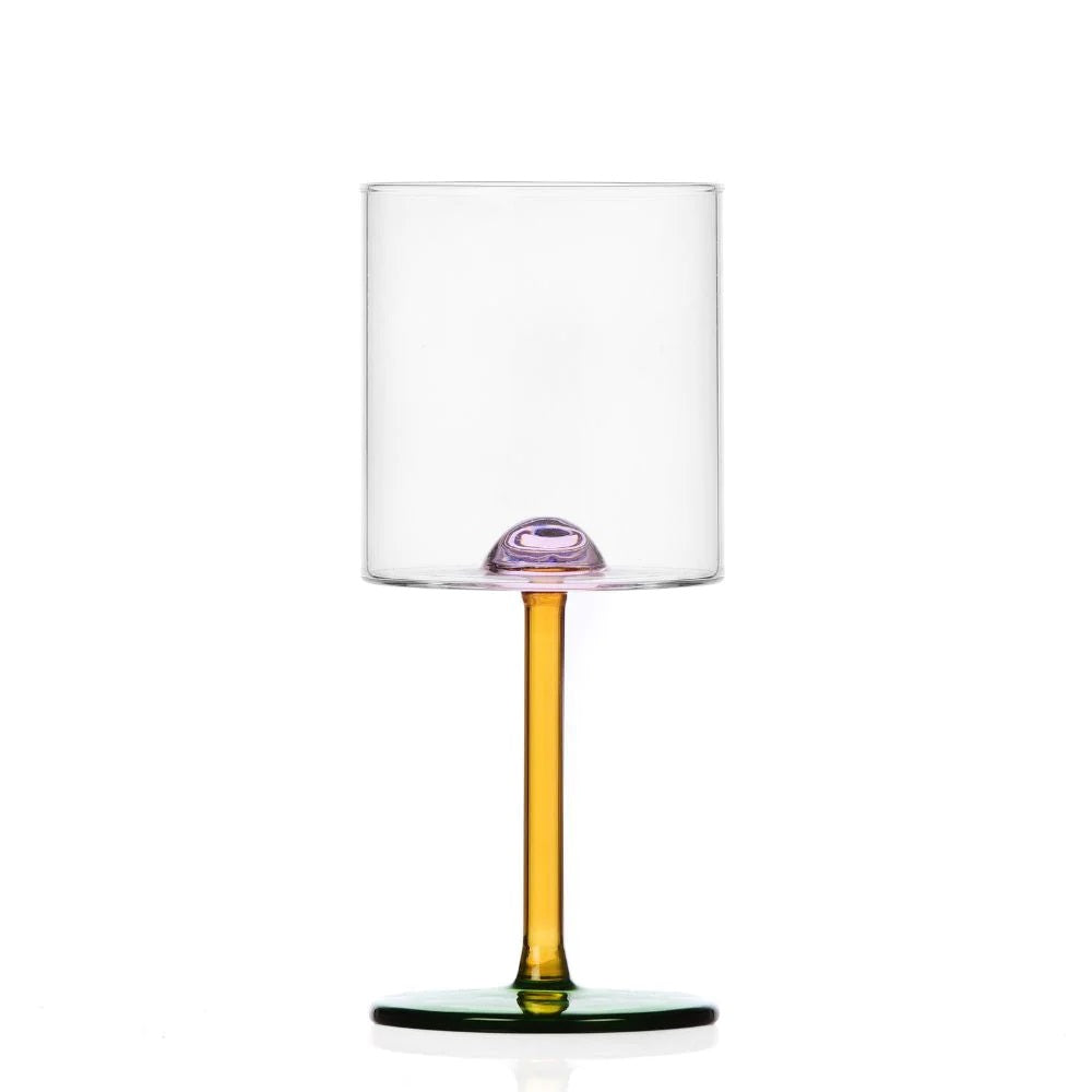 Wine glass, with amber stem, Luna - ICHENDORF