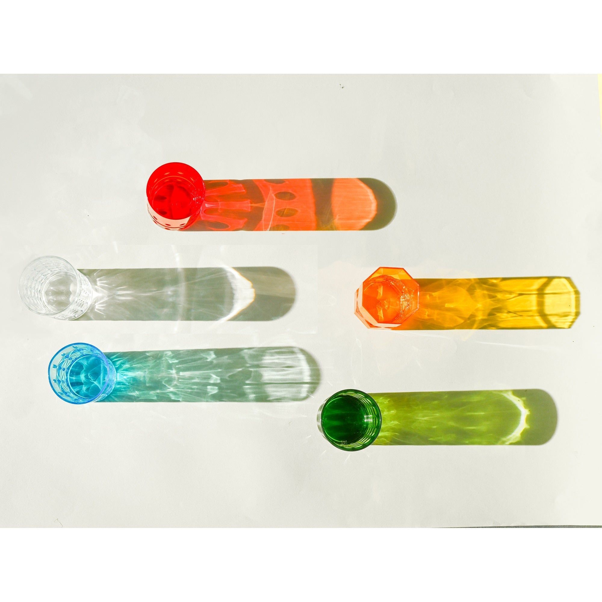 Set of 6 Tumbler glasses, yellow acrylic, Crystal Touch - BACI MILANO