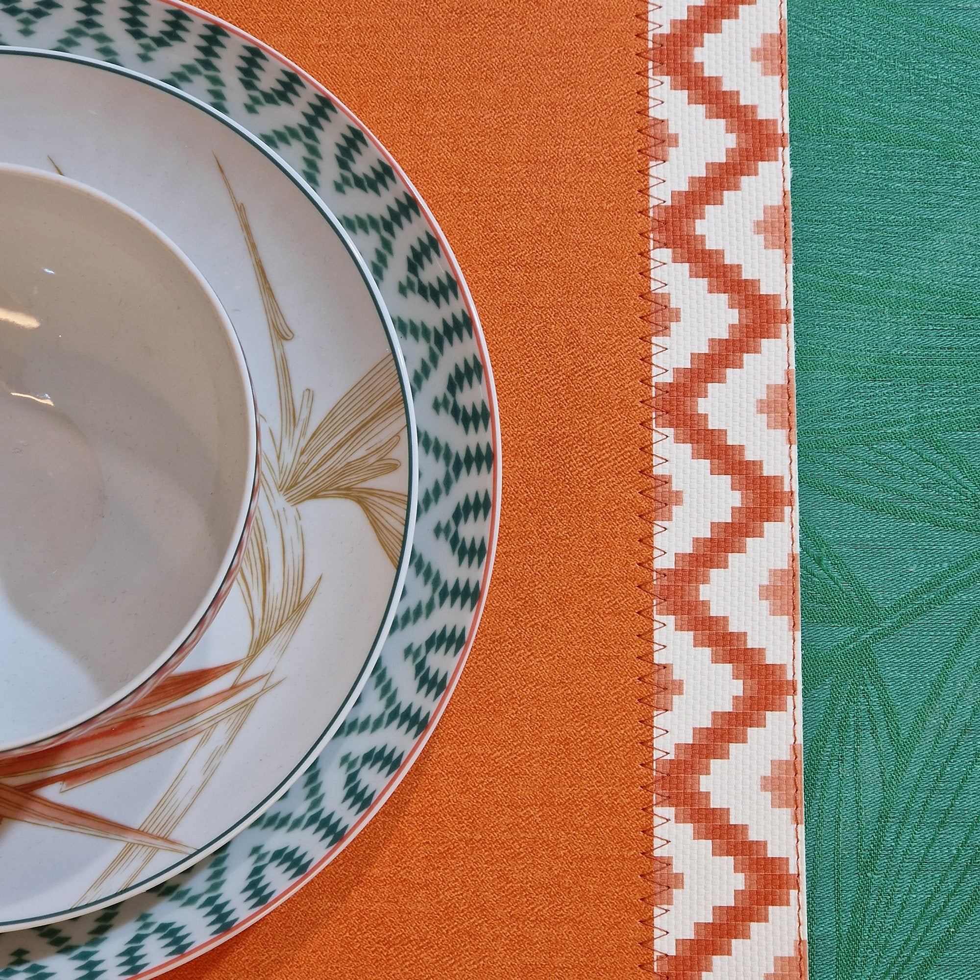 Set of 6 placemats, 17.7x13 in, orange, Napoli - SIMONA'S COLLECTION