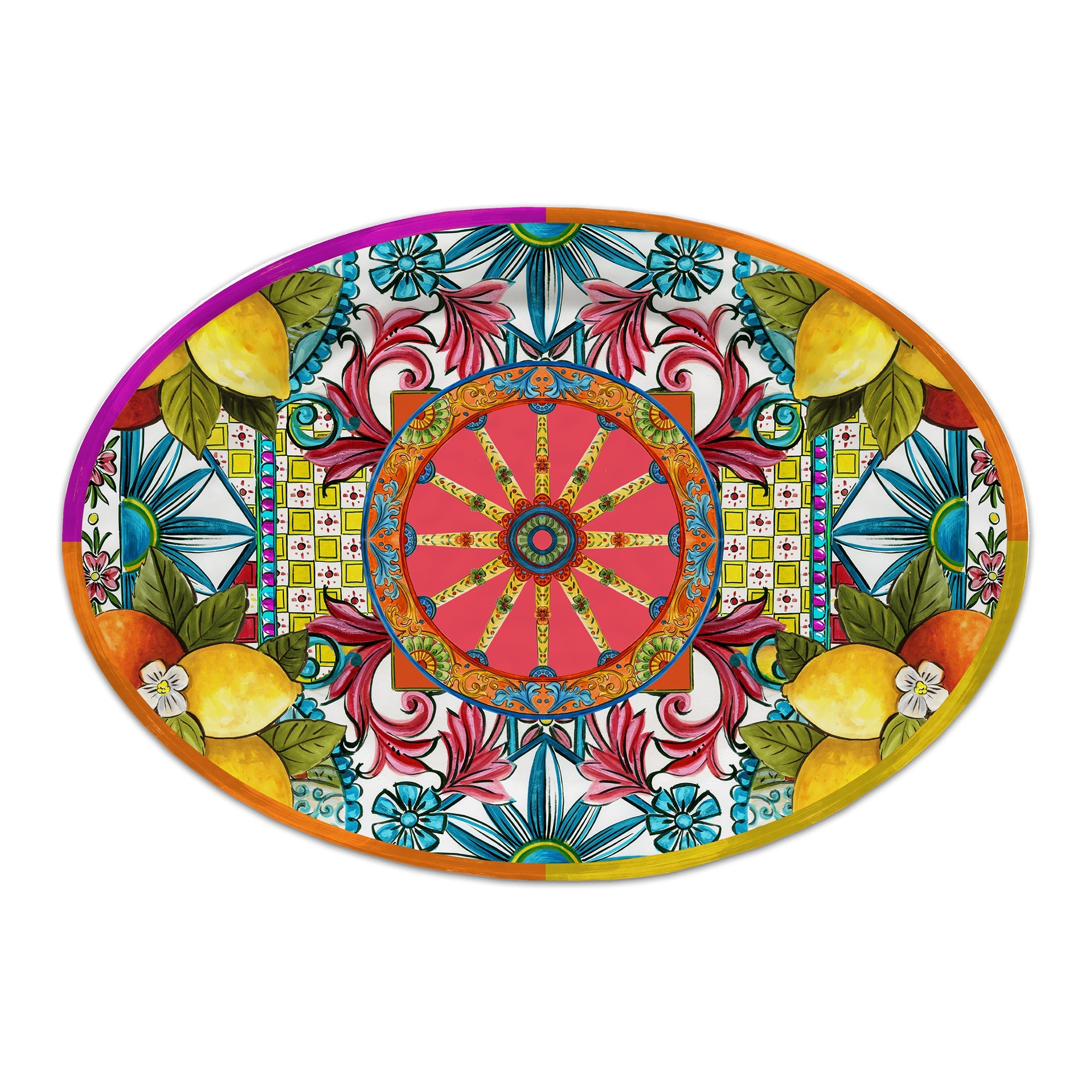Oval platter, melamine, 19.7x13.8 inches, Ortigia - BACI MILANO