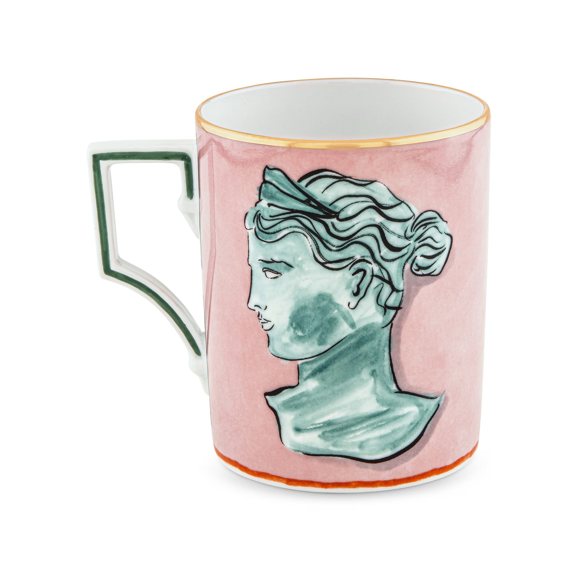 Porcelain mug, 12 oz, Il Viaggio di Nettuno Pink - GINORI 1735