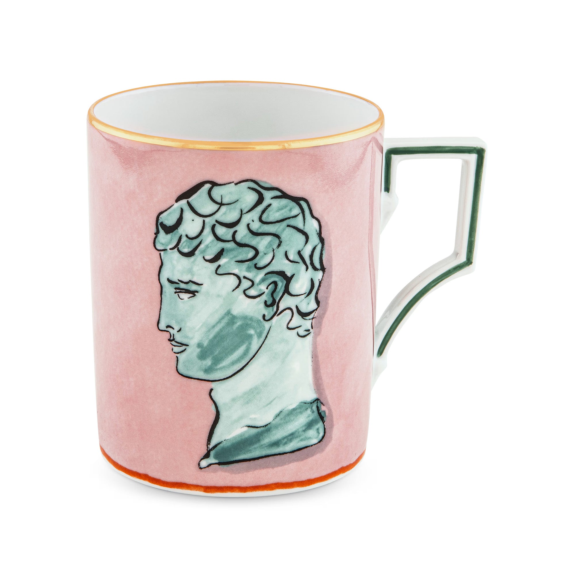 Porcelain mug, 12 oz, Il Viaggio di Nettuno Pink - GINORI 1735