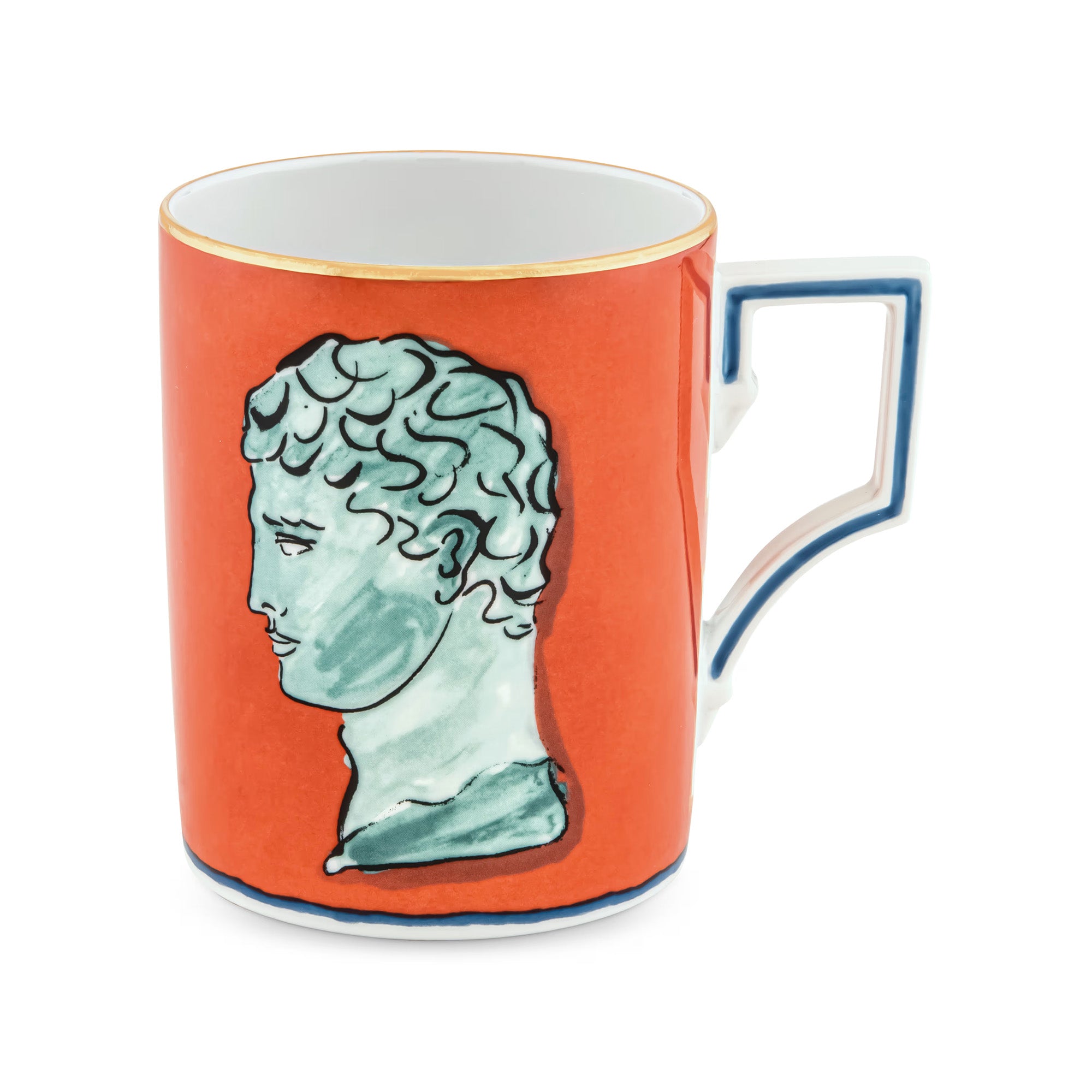 Porcelain mug, 12 oz, Il Viaggio di Nettuno Red Coral - GINORI 1735