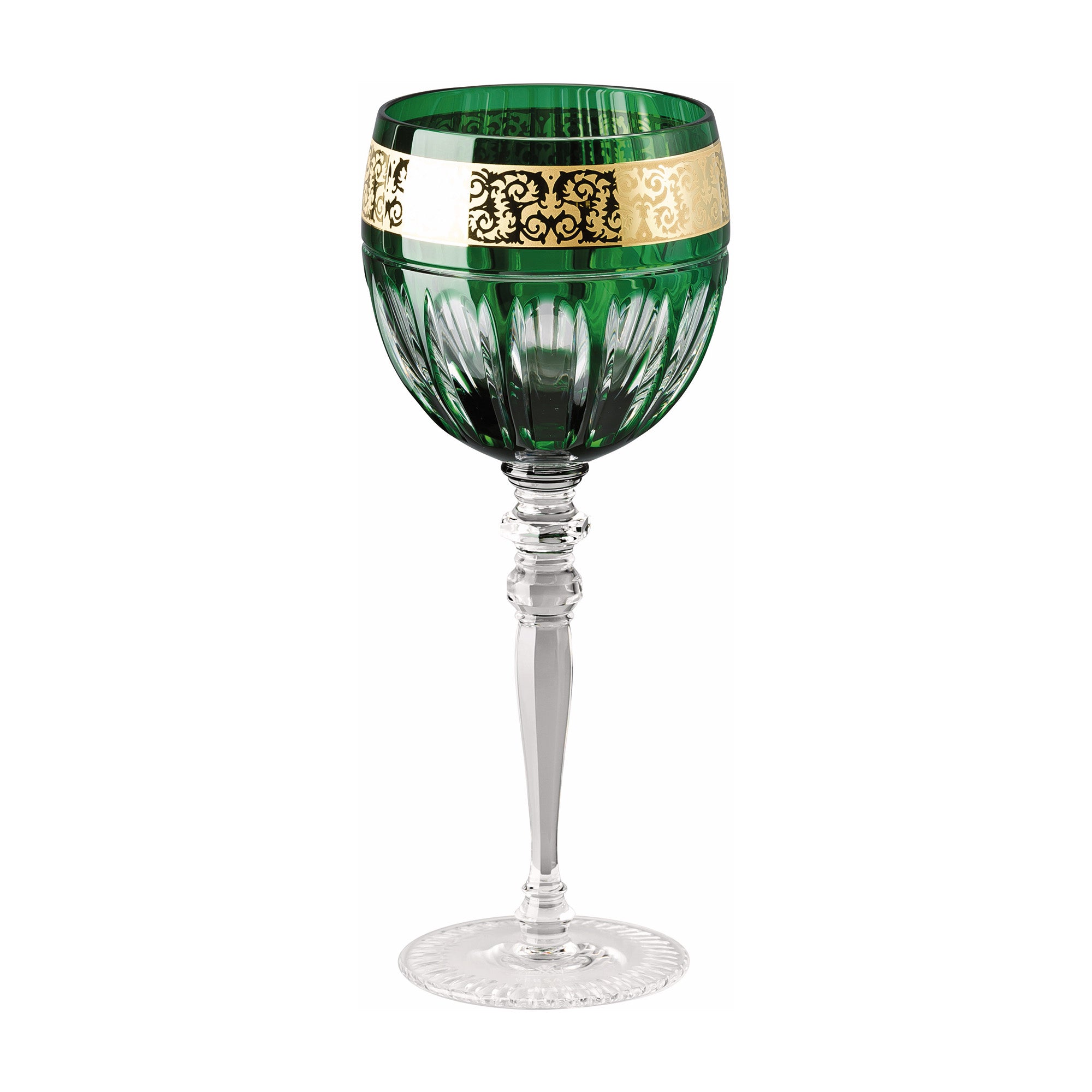 Set of 4 red wine glasses, 9.8 oz, Prestige Gala Green - VERSACE