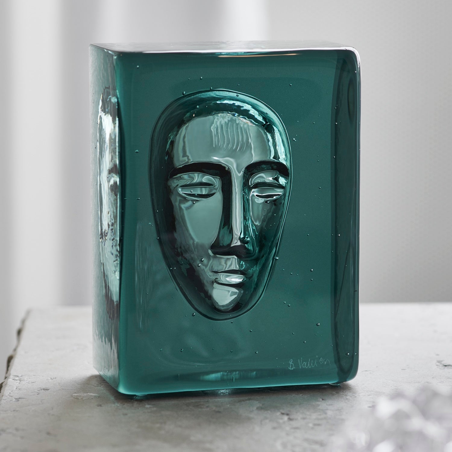 Azur Frost Sculpture, Petrol Blue by Bertil Vallien - KOSTA BODA