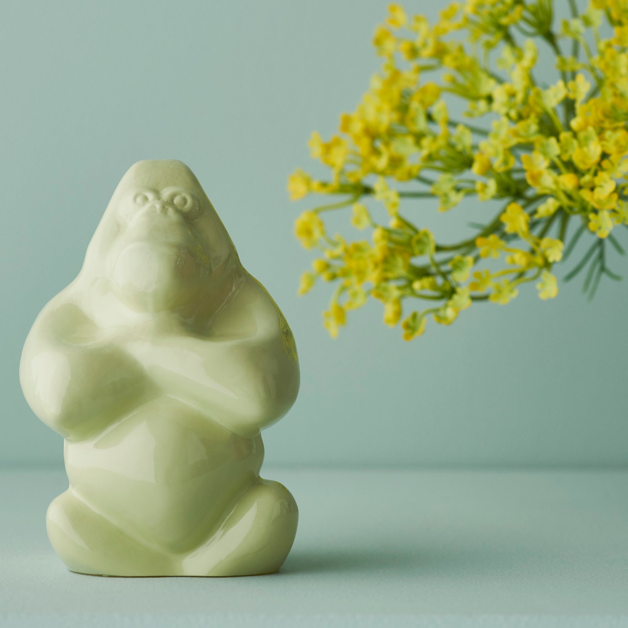 Glass sculpture, 4.7 inches, Banana Milk, Gabba Gabba Hey by Ludvig Lofgren - KOSTA BODA