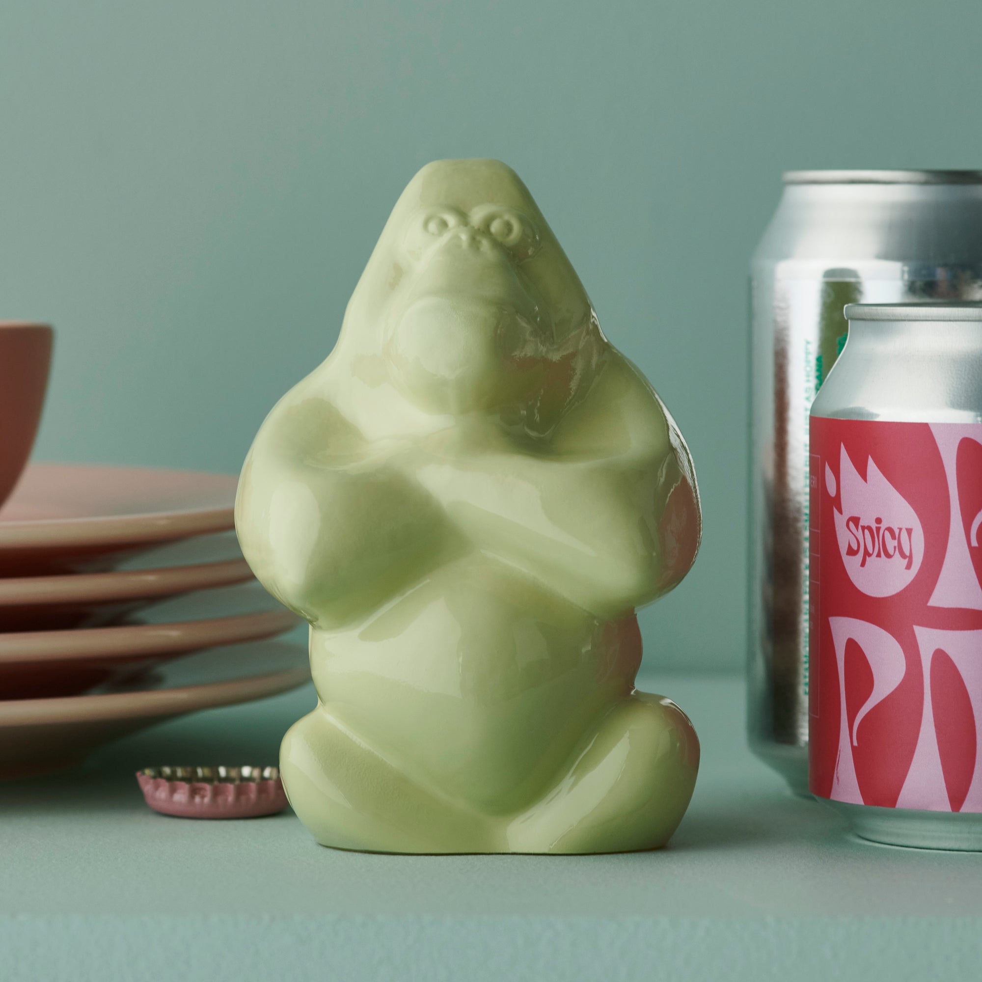 Glass sculpture, 4.7 inches, Banana Milk, Gabba Gabba Hey by Ludvig Lofgren - KOSTA BODA