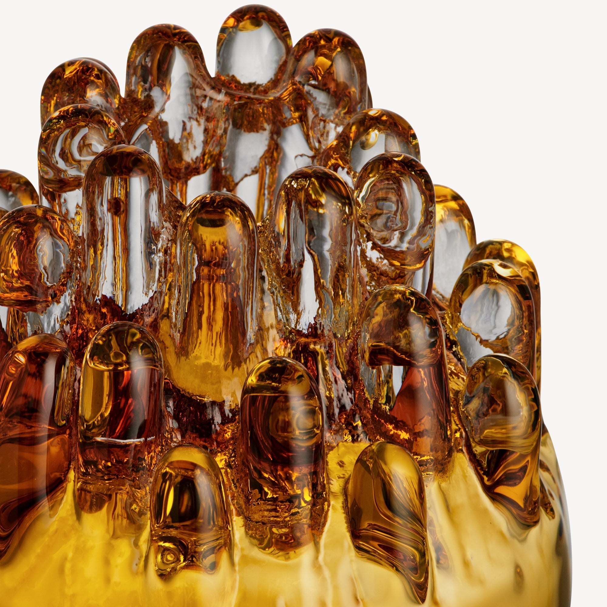 Crystal glass sculpture, Amber, 7.9 inches, Polar Votive by Goran Warff - KOSTA BODA