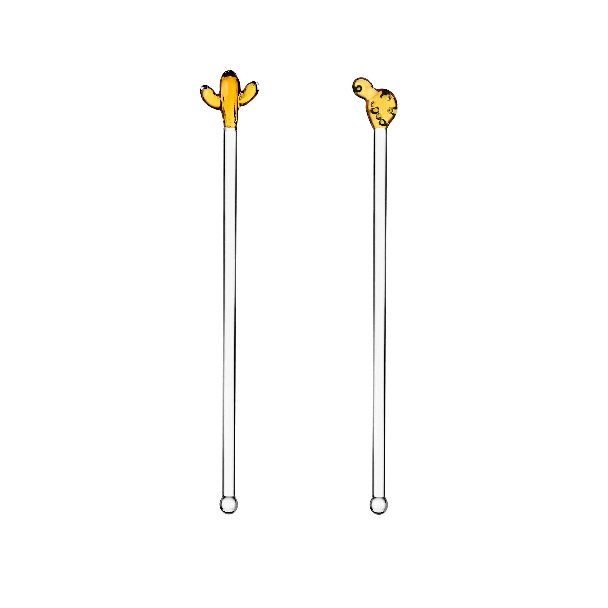 Set of 2 cocktail stirrers, Cactus Blue/Pink, Desert Plants by Alessandra Baldereschi - ICHENDORF